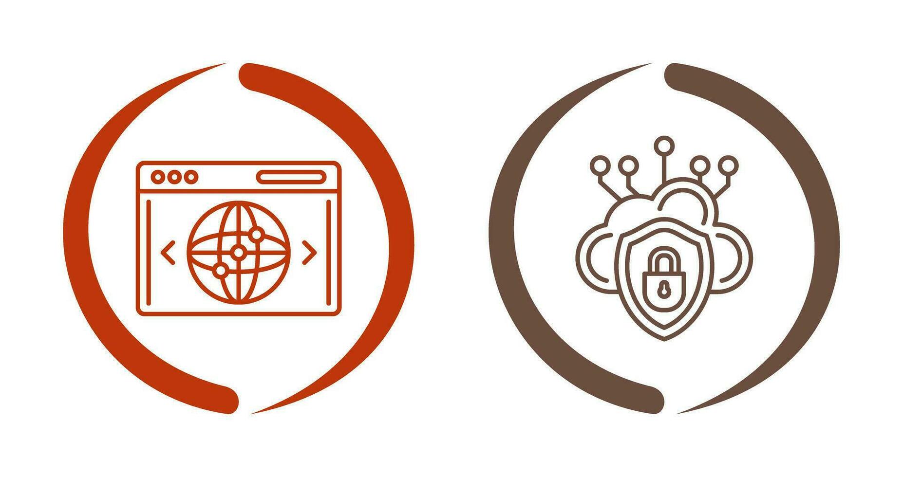 Cloud Security and Website Icon vector
