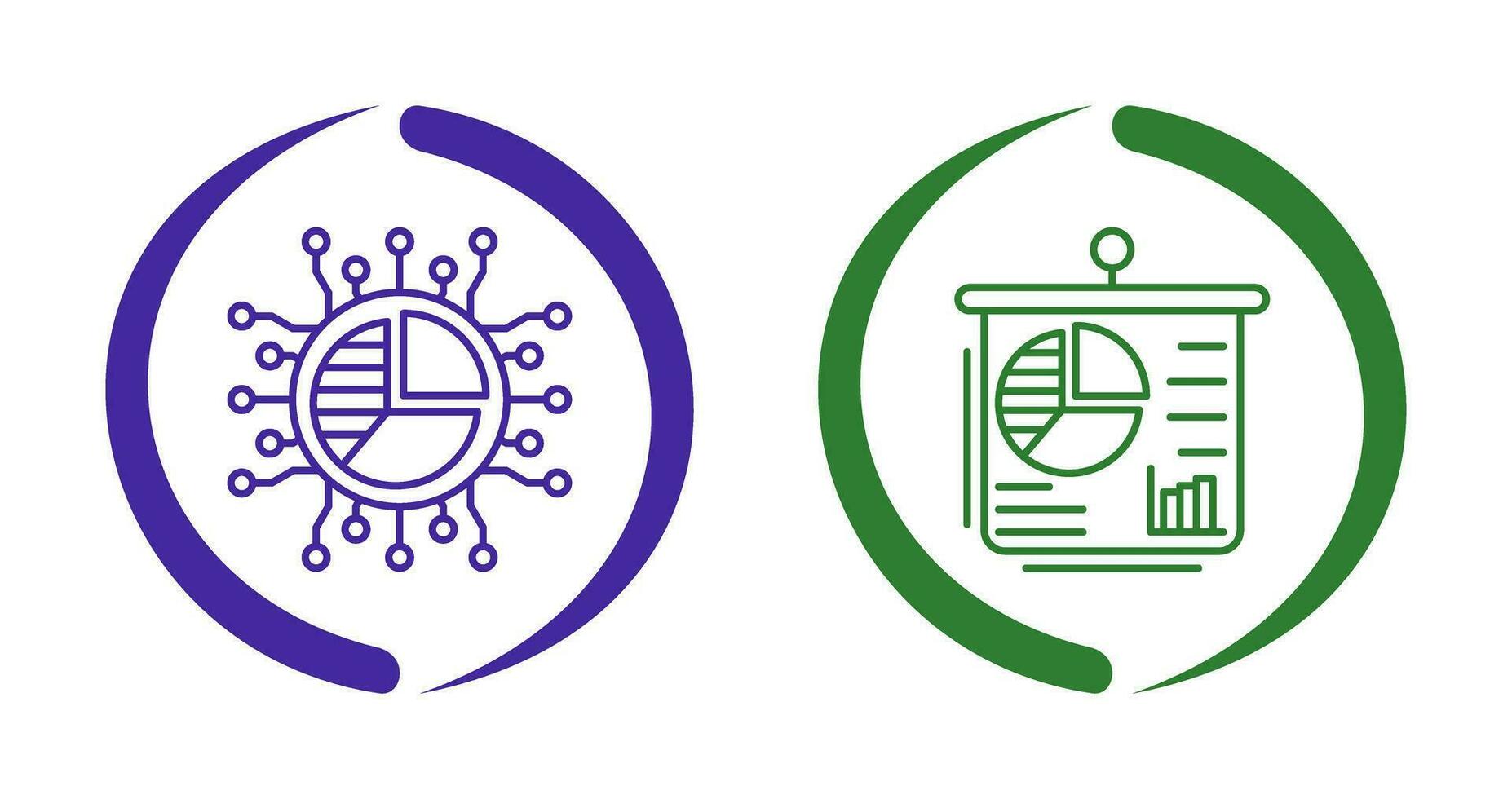 Pie Chart and Presentation Icon vector