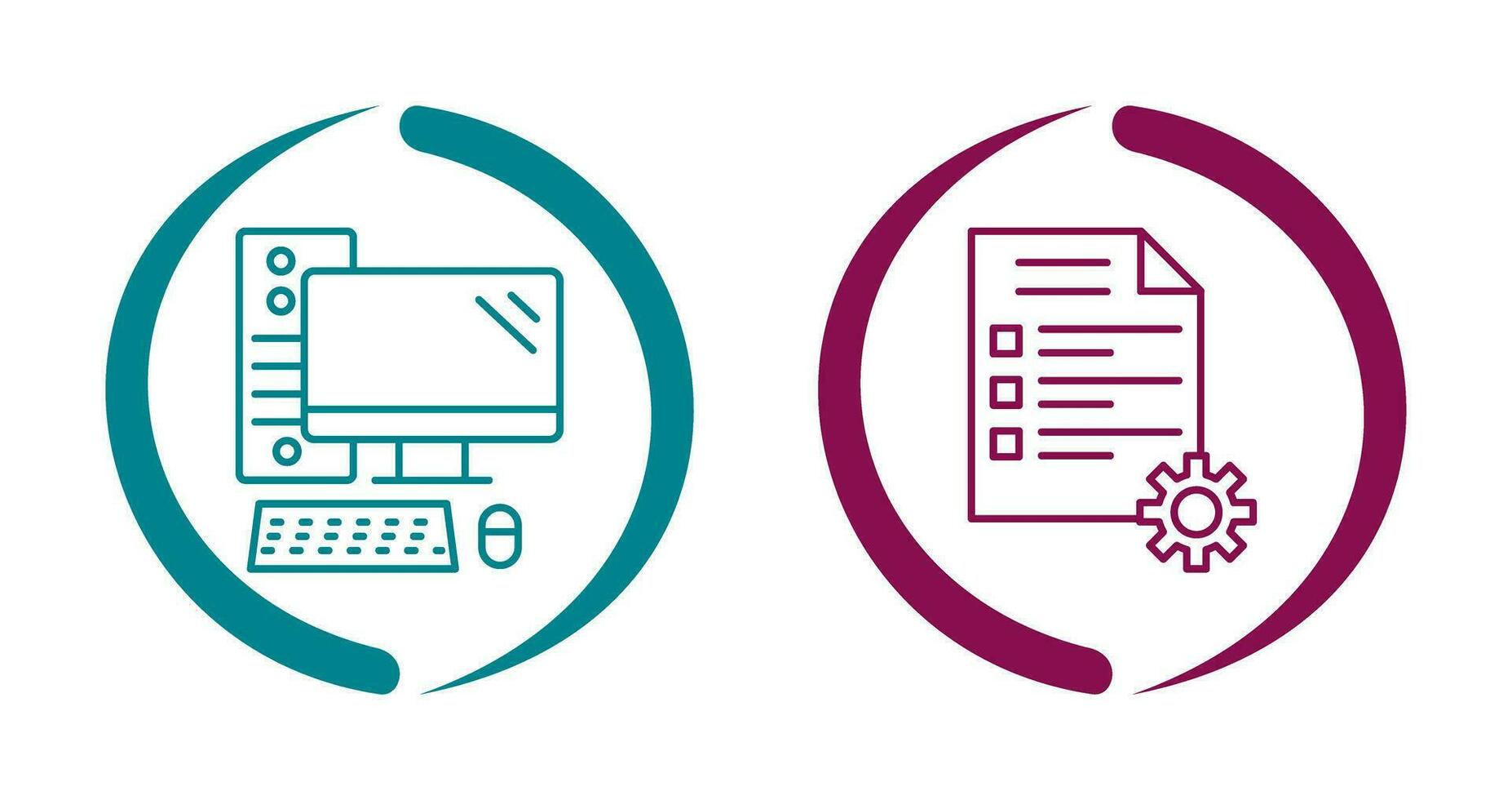 Computer and Test Icon vector
