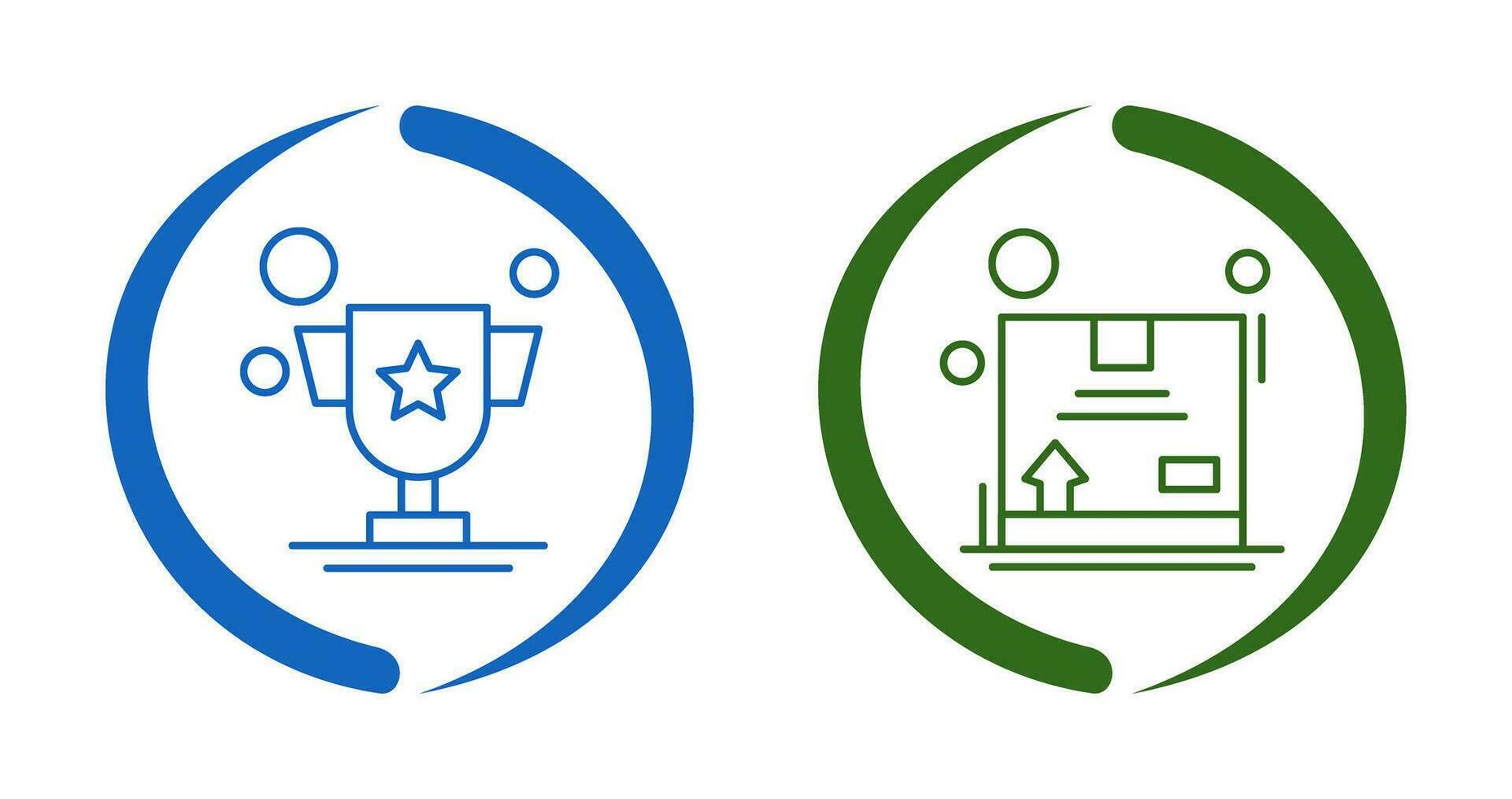 Trophy and Box Icon vector