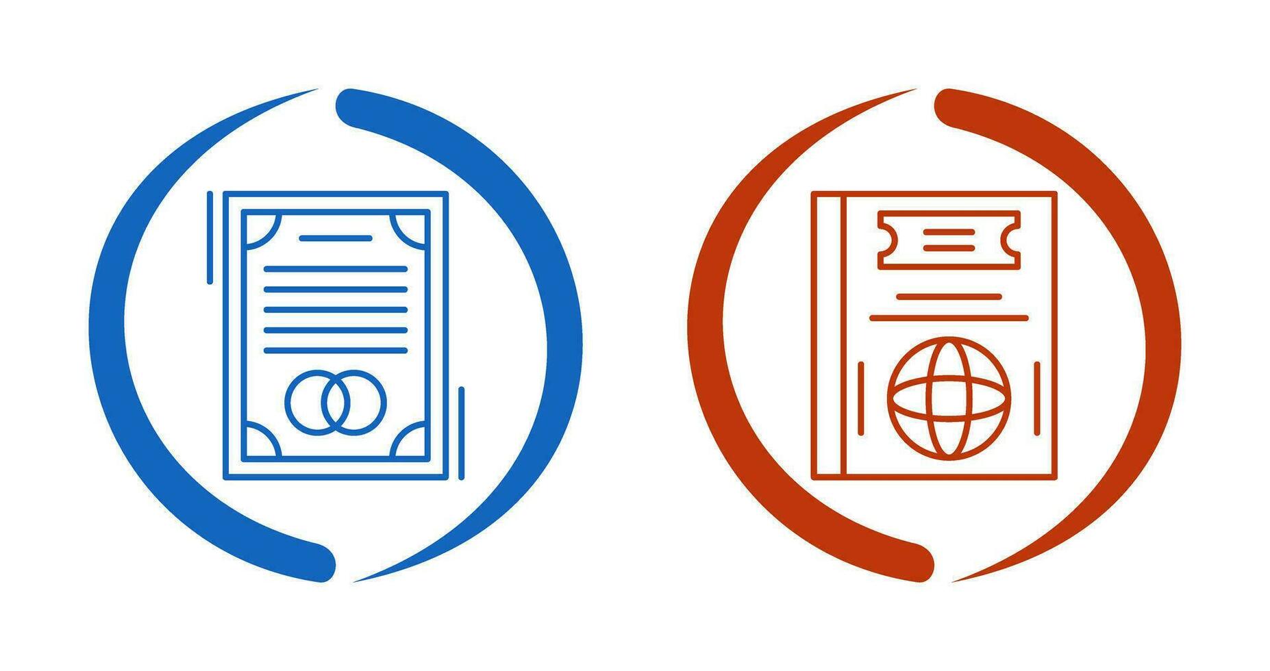Wedding and Passport Icon vector