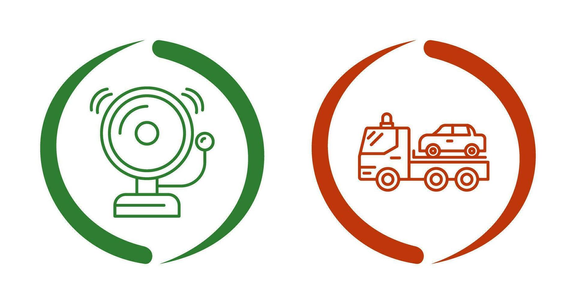 Fire Alarm and Tow Truck Icon vector