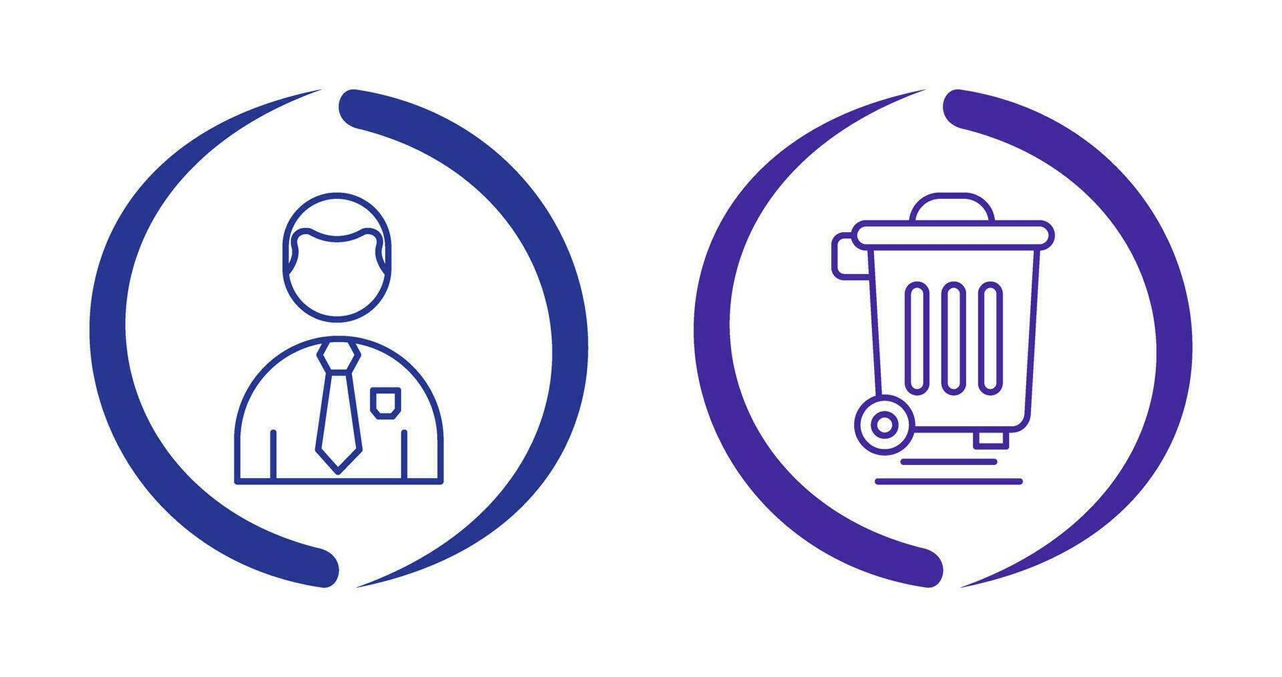 Employee and Dustbin Icon vector