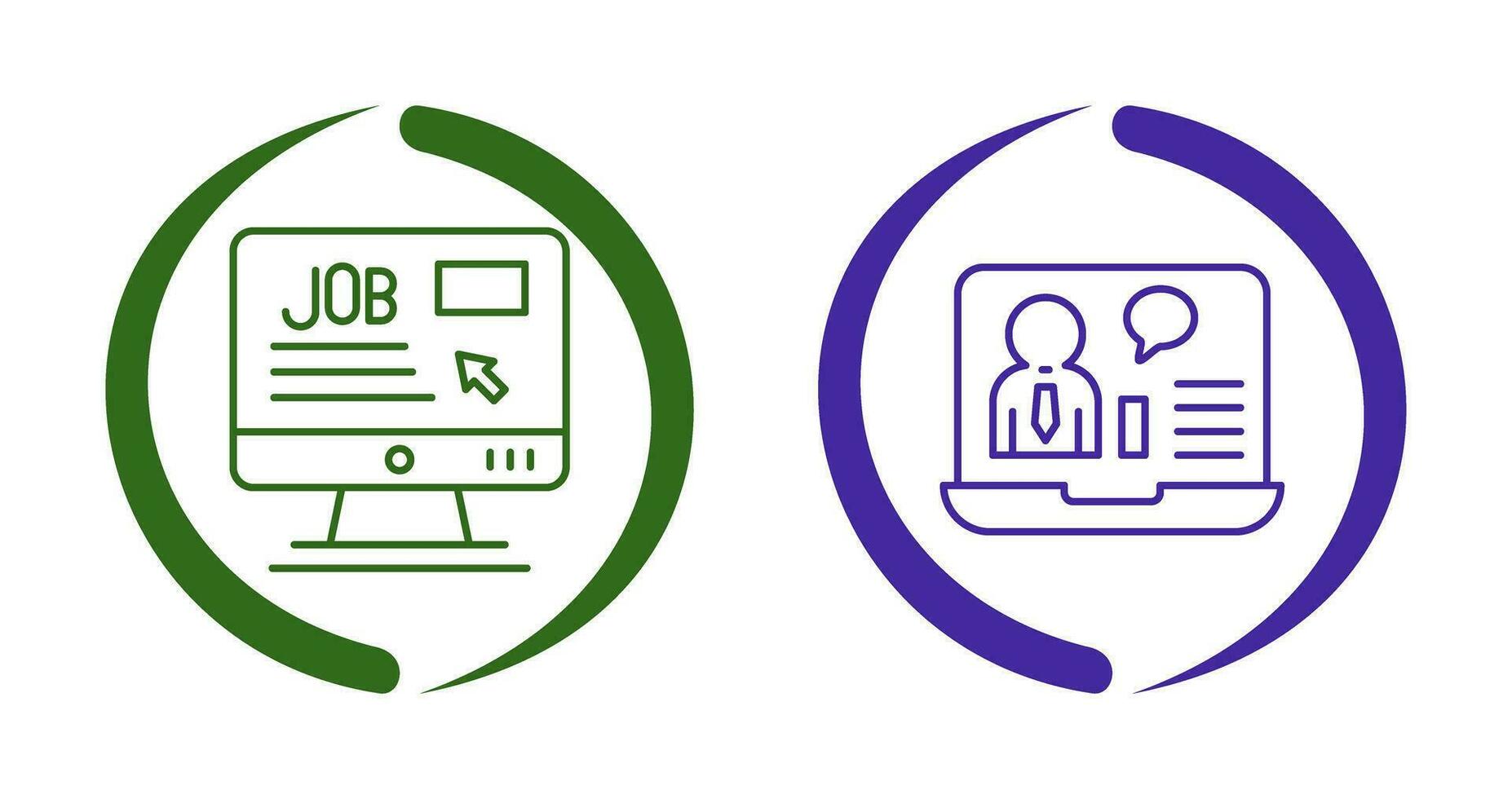 Online Job and Online Job Interview Icon vector