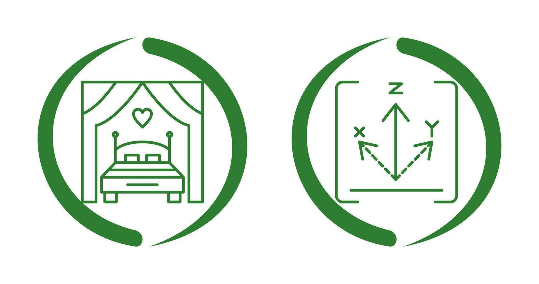 Bed and Axis Icon vector