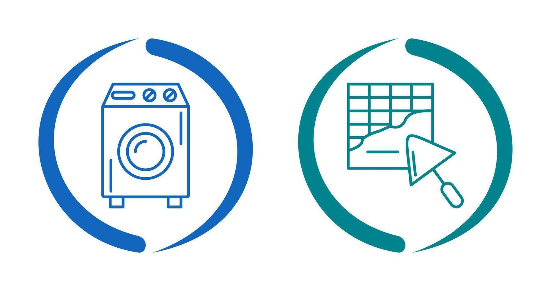 Washing Machine and Plastering Icon vector