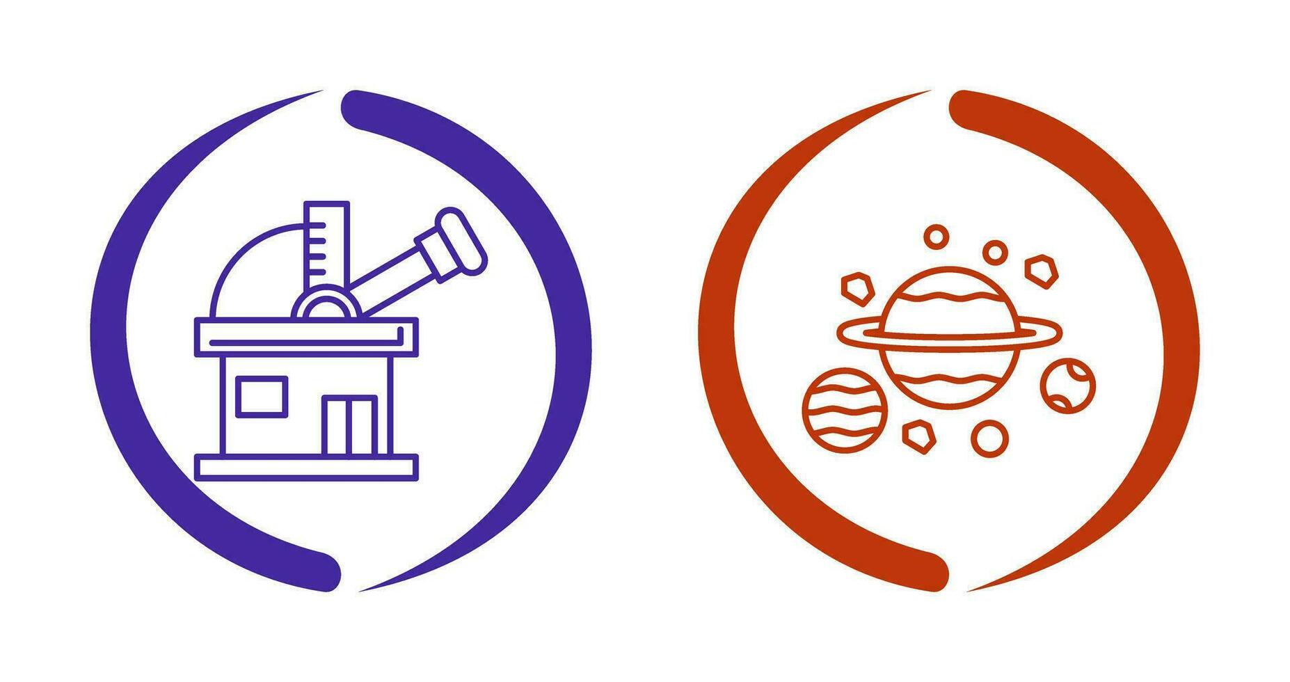 observatory and planets Icon vector