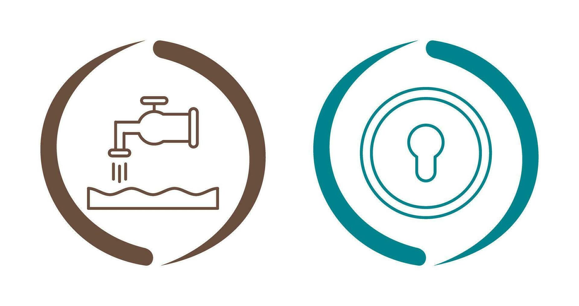 Water House and Key Hole Icon vector