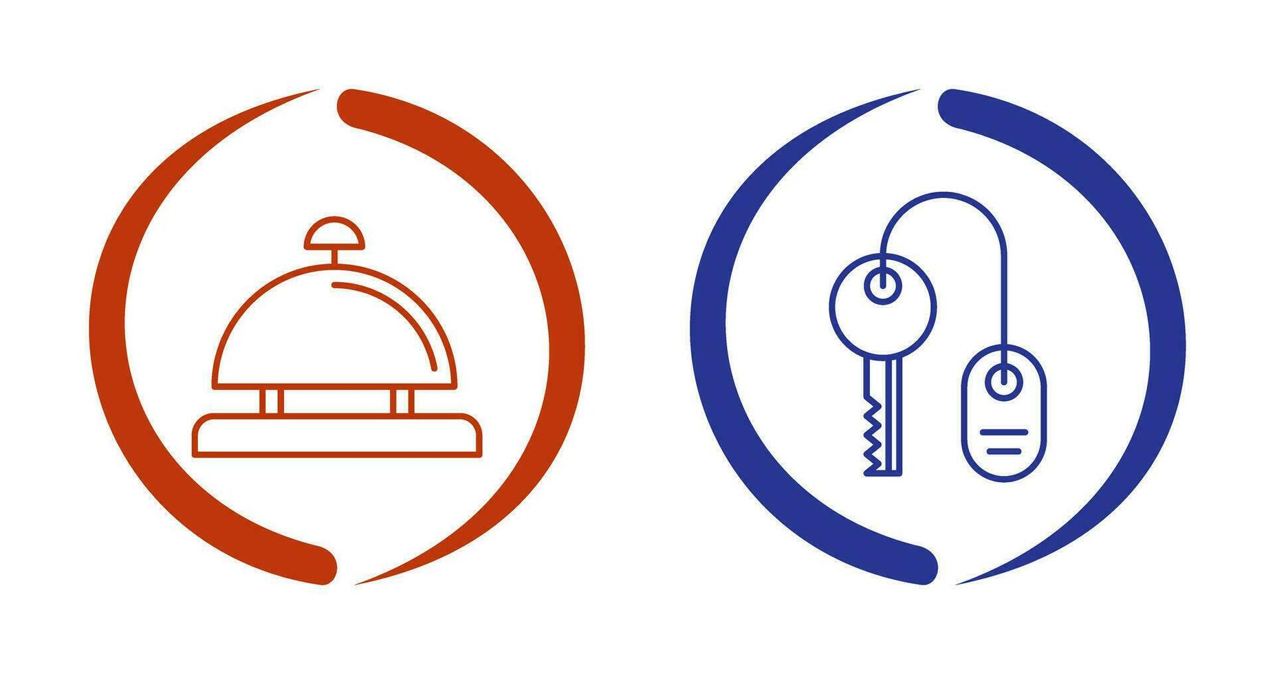 Room key and Desk Bell Icon vector