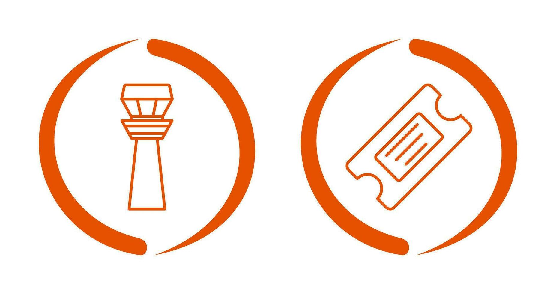 Control Tower and Ticket Icon vector