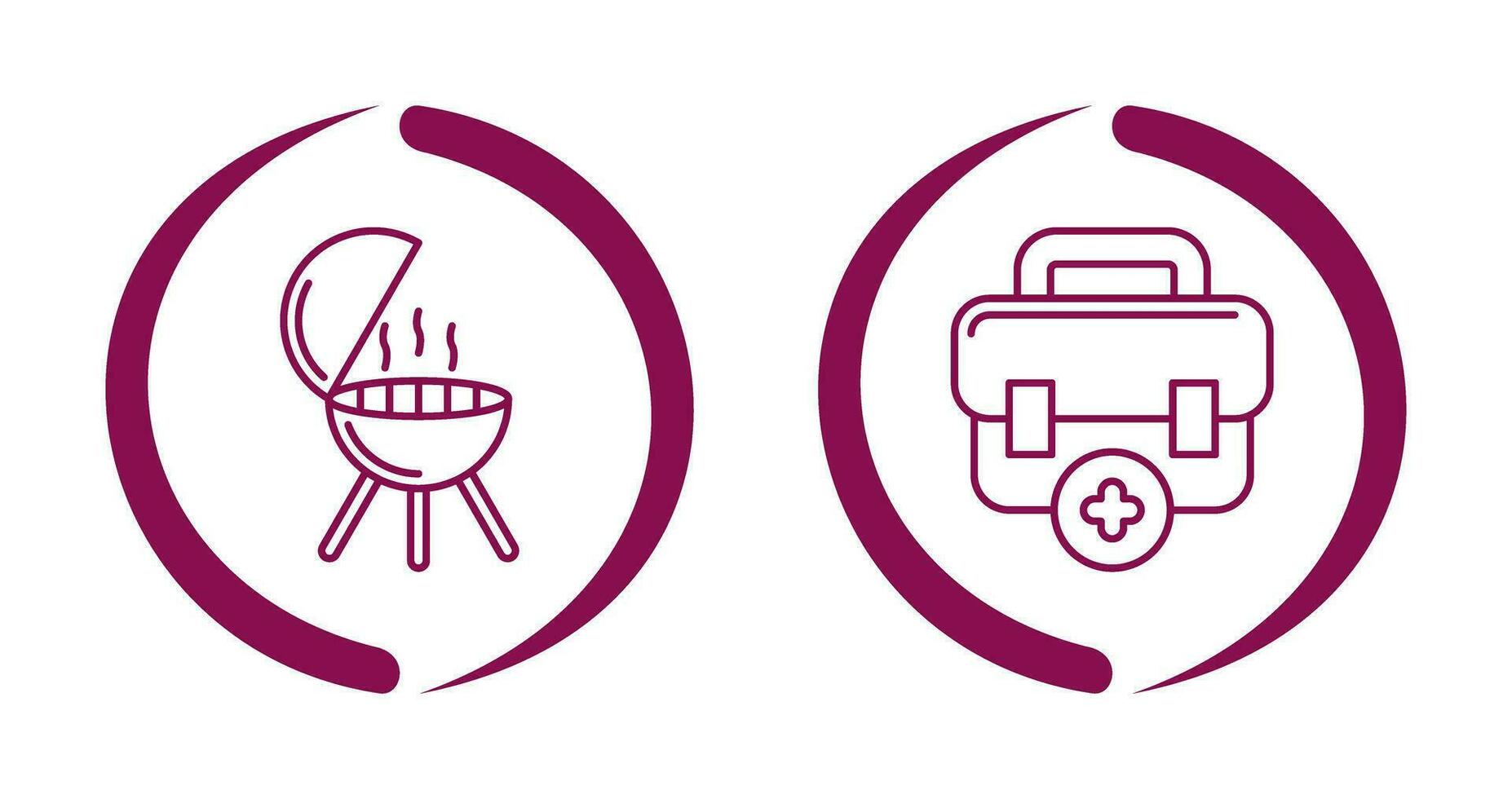 Bbq and First Aid Icon vector