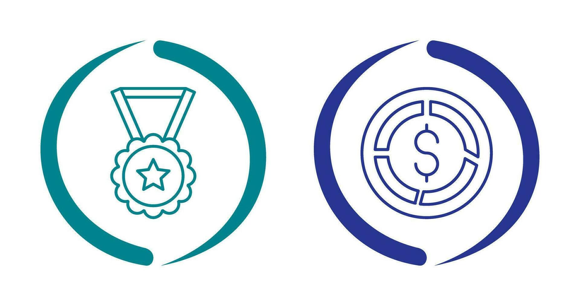 Medal and Pie Chart Icon vector