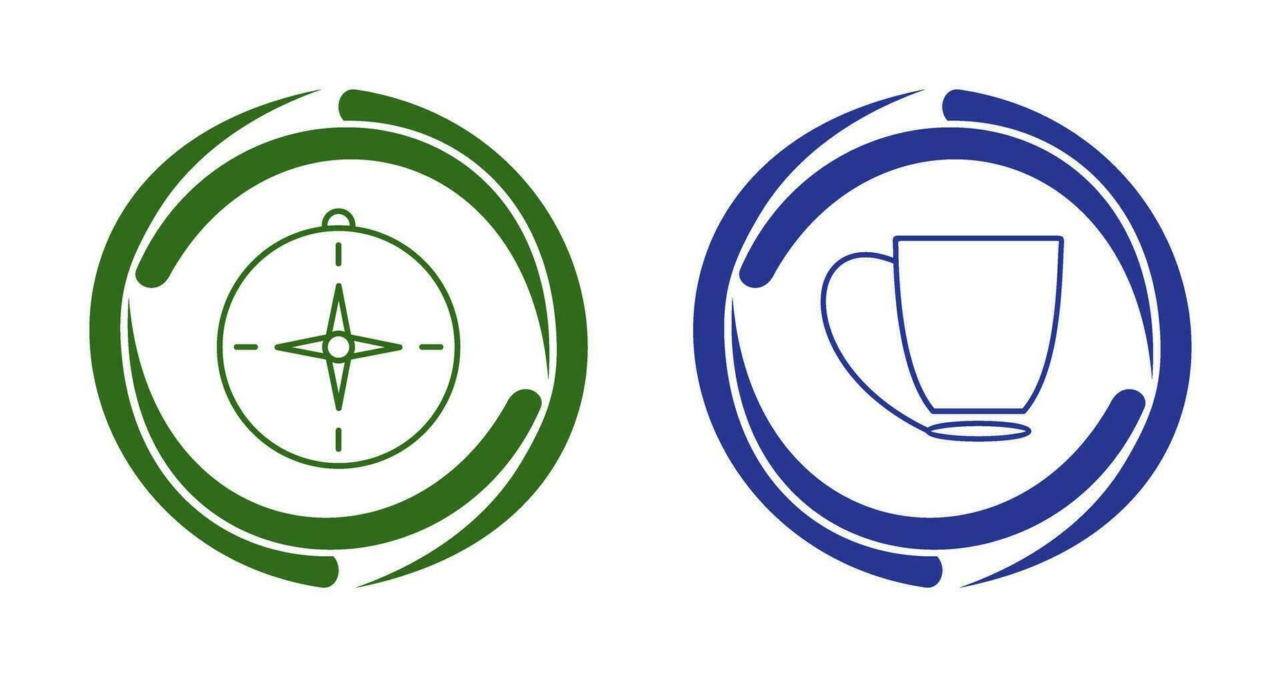 compass and coffee cup Icon vector
