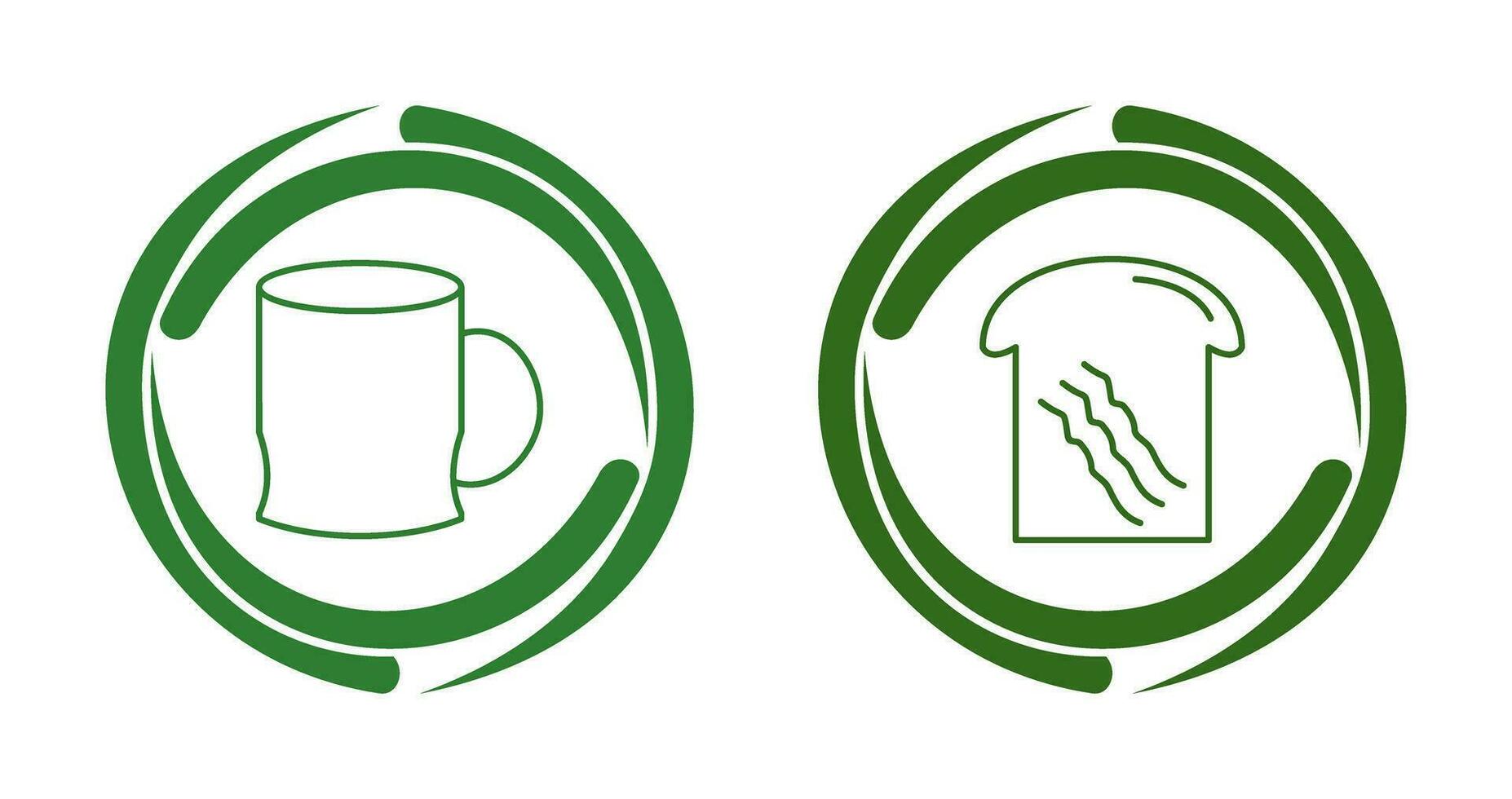 toast and coffee cup  Icon vector