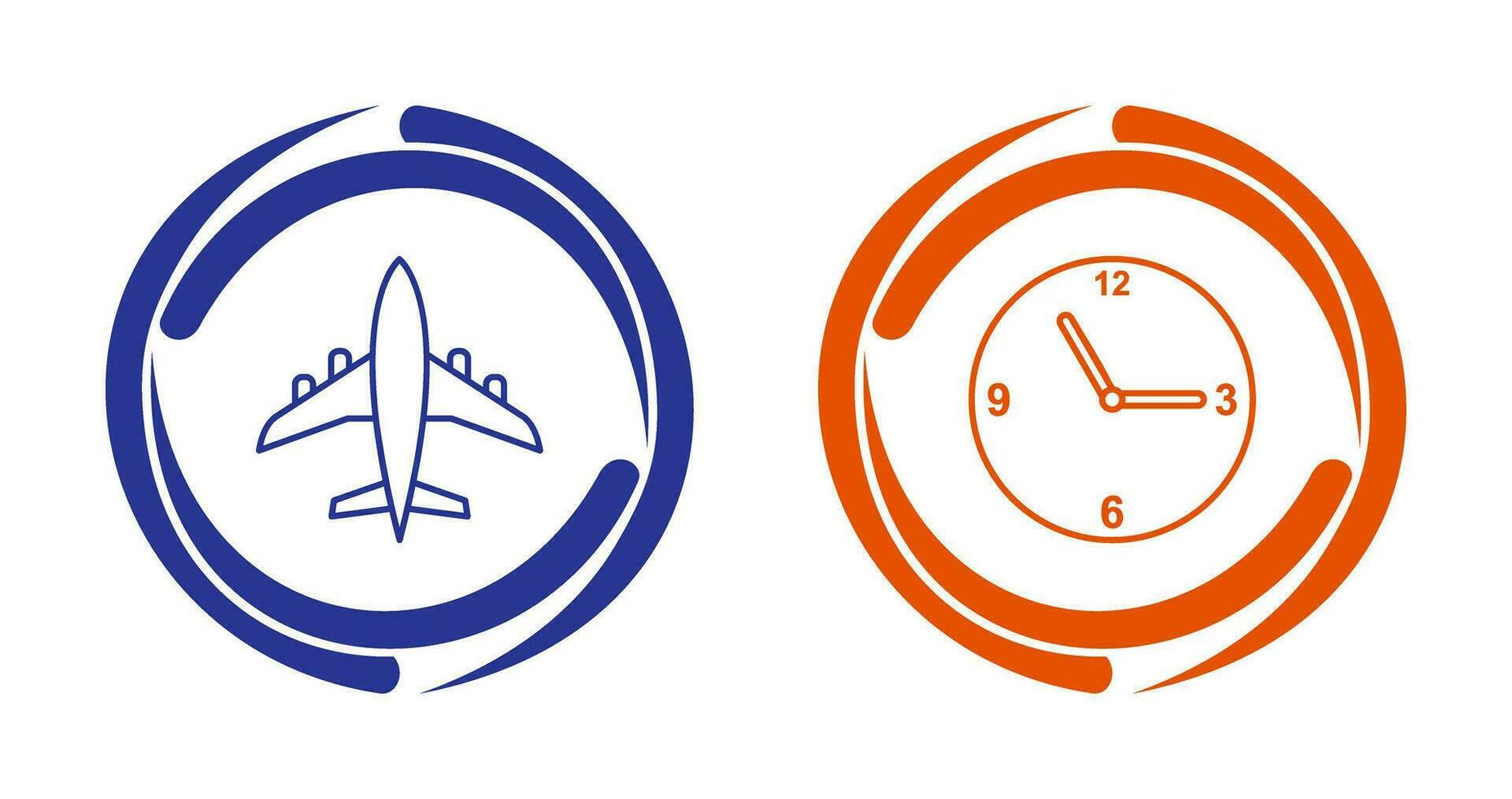 Aeroplane and time  Icon vector