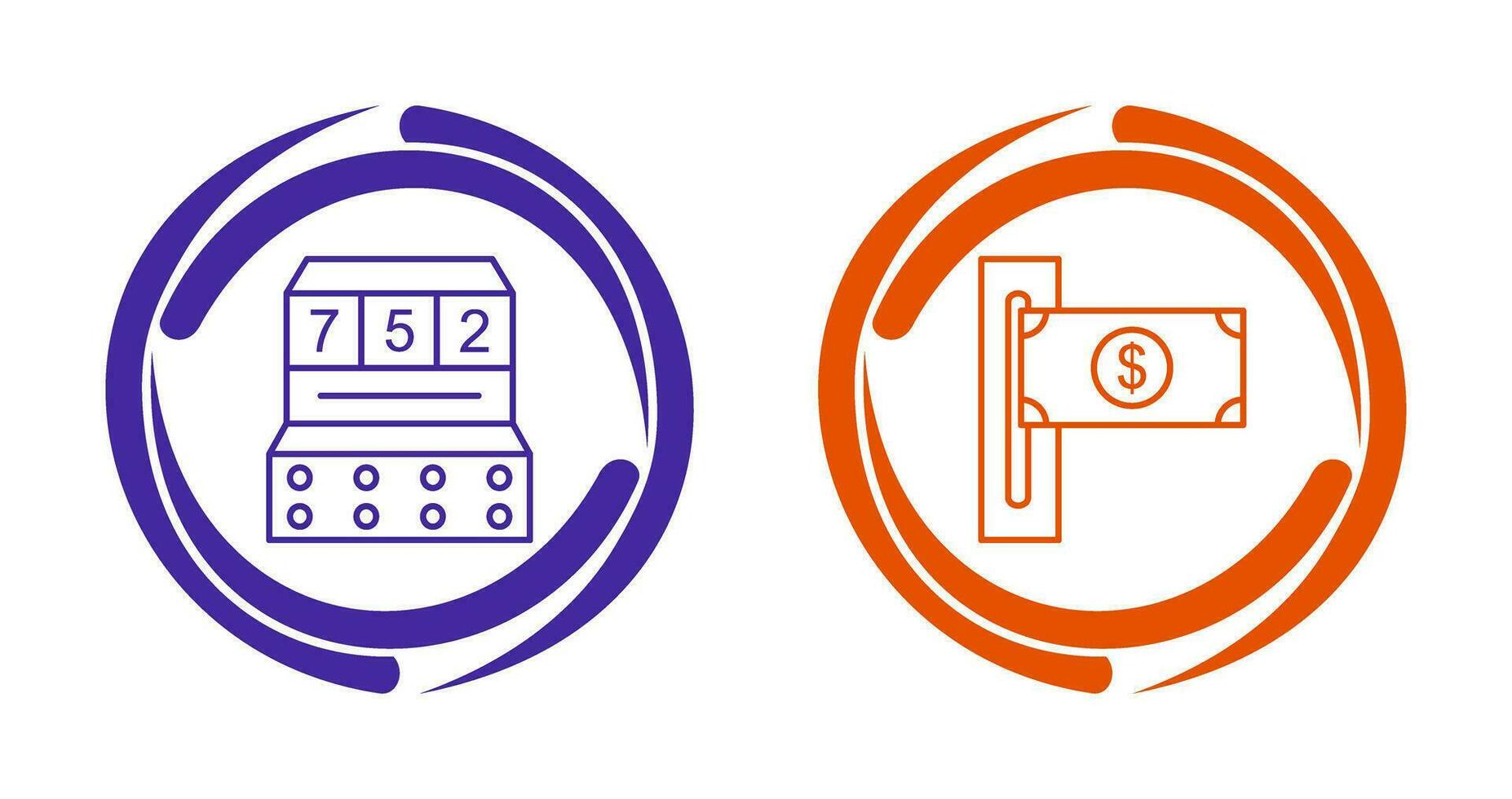 slot machine and slot of bills  Icon vector