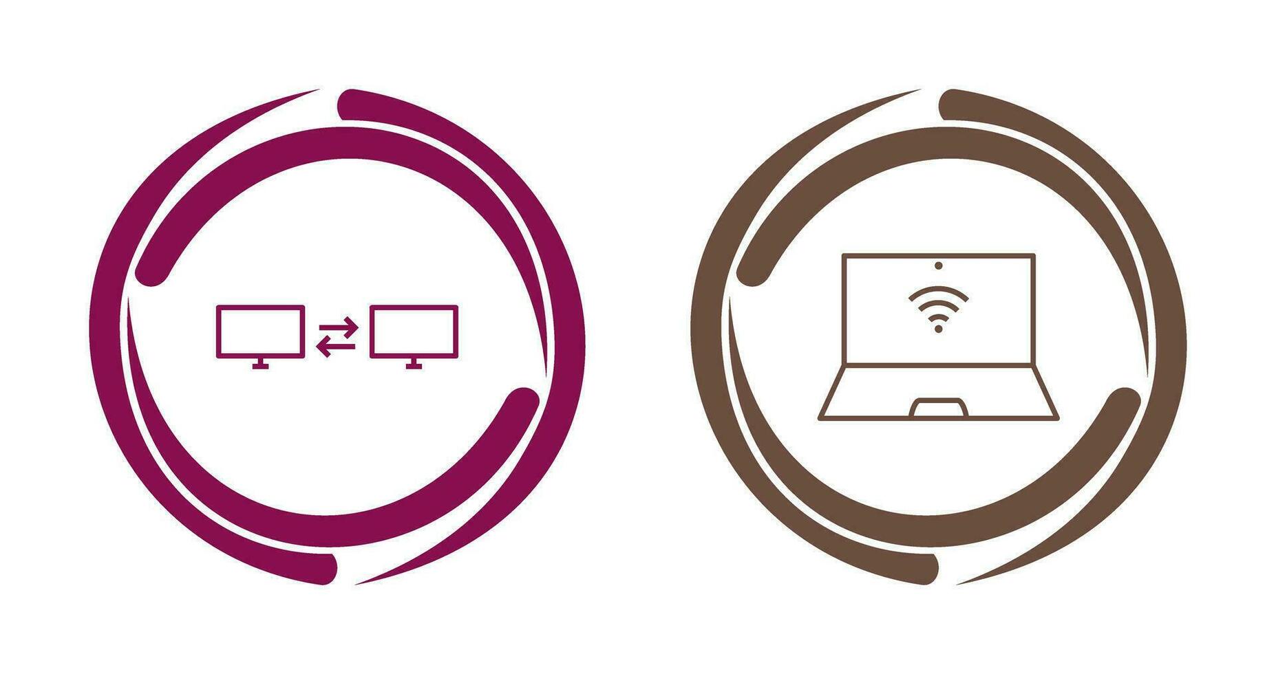 sharing system and connected laptop Icon vector