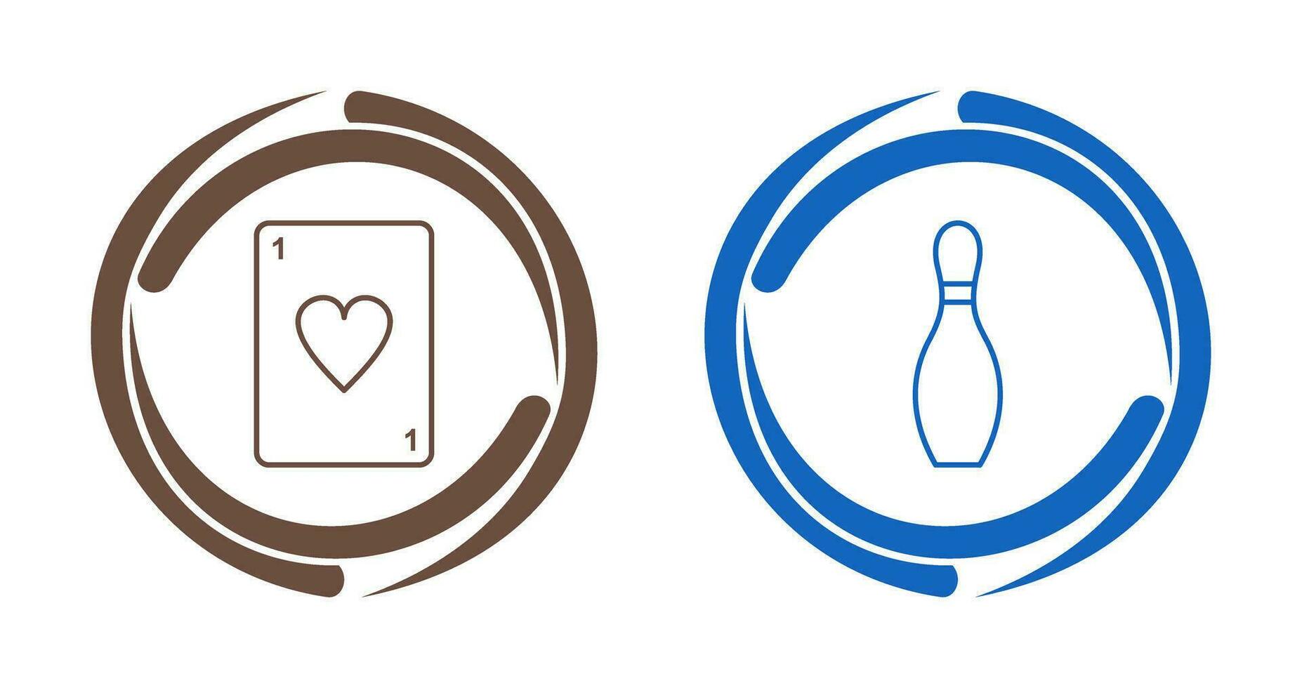 Card and Bowling Pin Icon vector