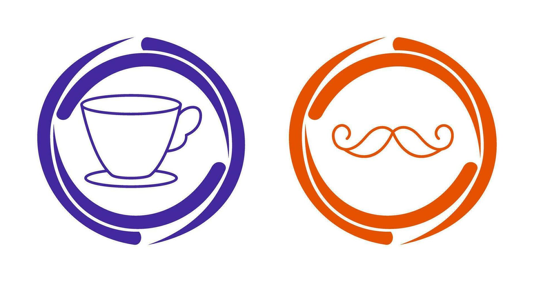 té taza y Bigote icono vector