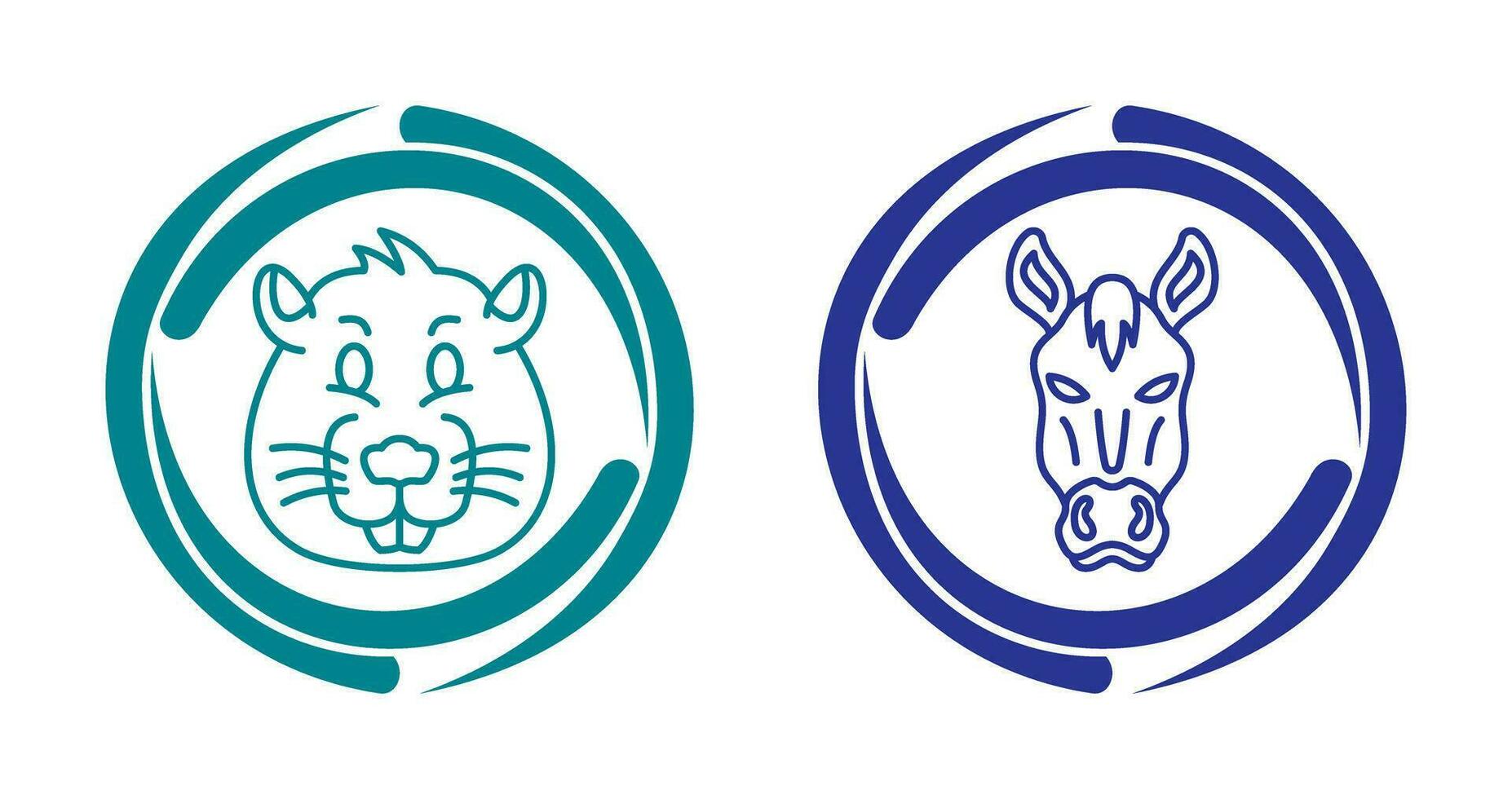 Beaver and Horse Icon vector