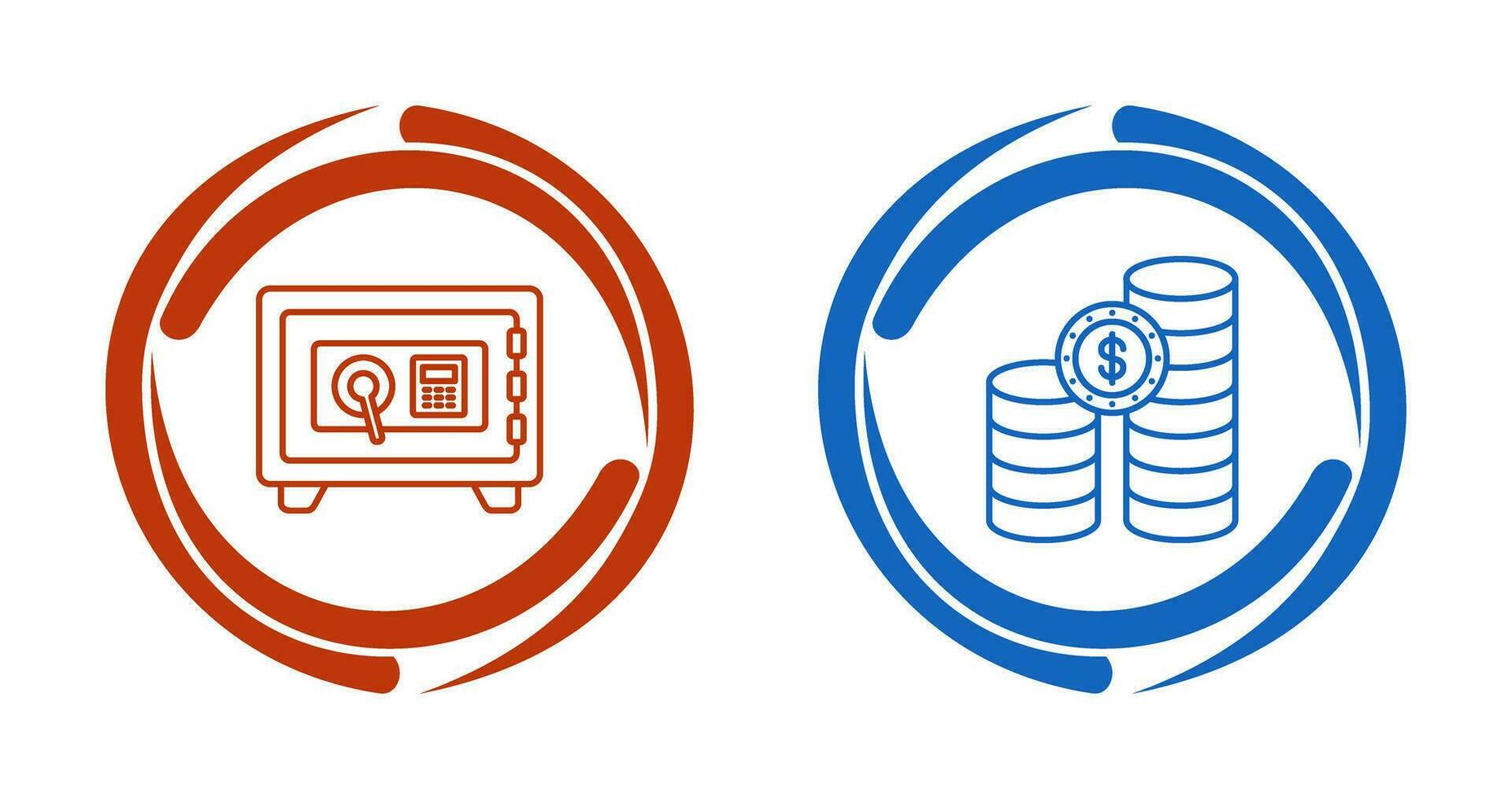 Safe Box and COINS Icon vector