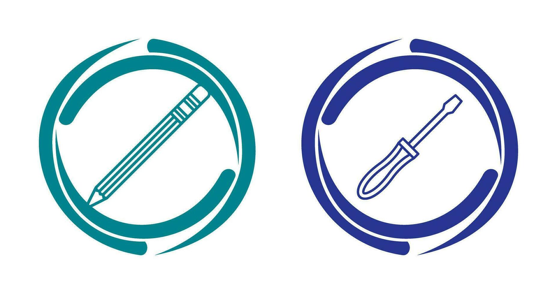 Pencil and Screwdriver Icon vector