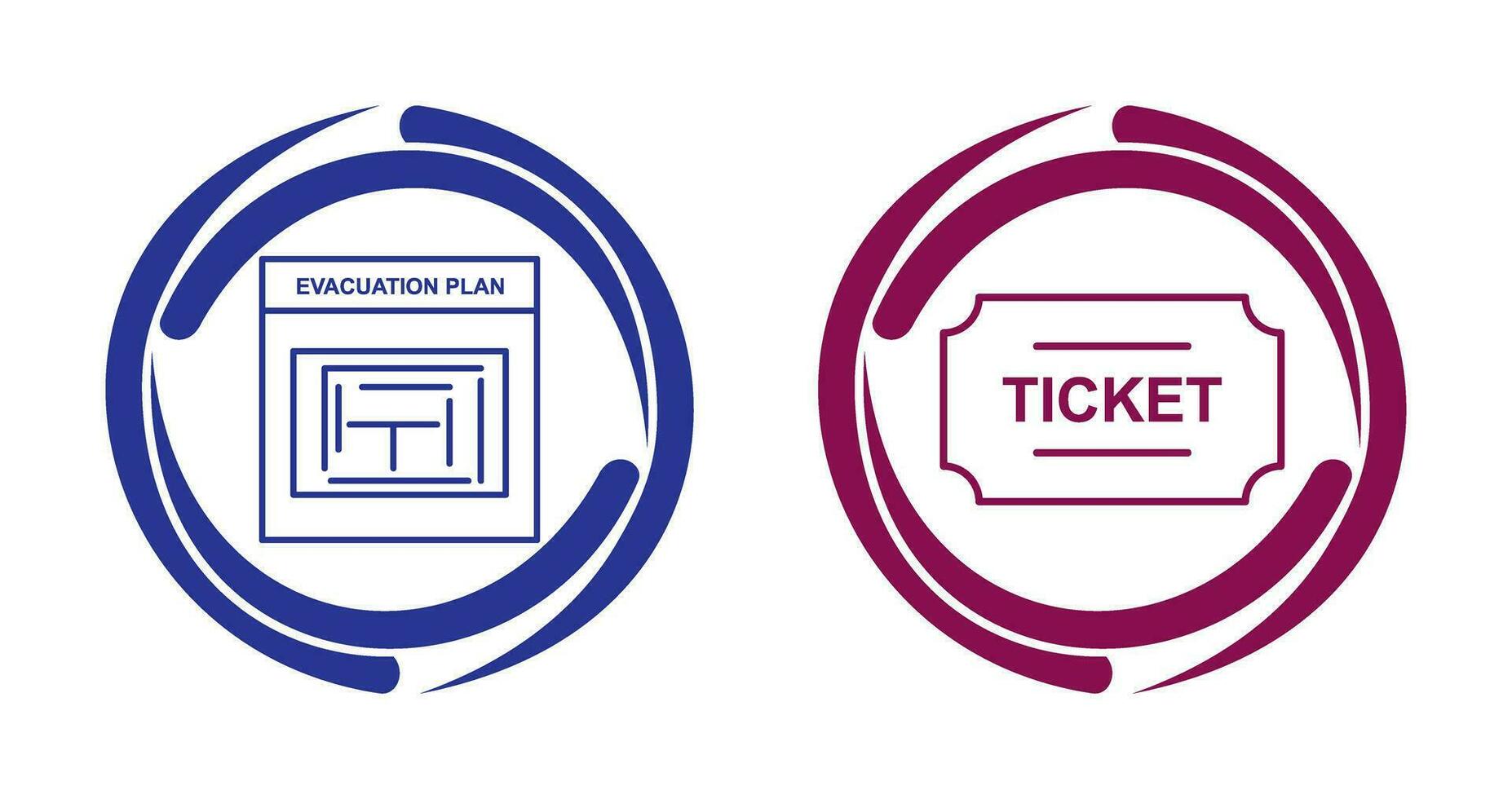 Evacuation Plan and Tickets Icon vector