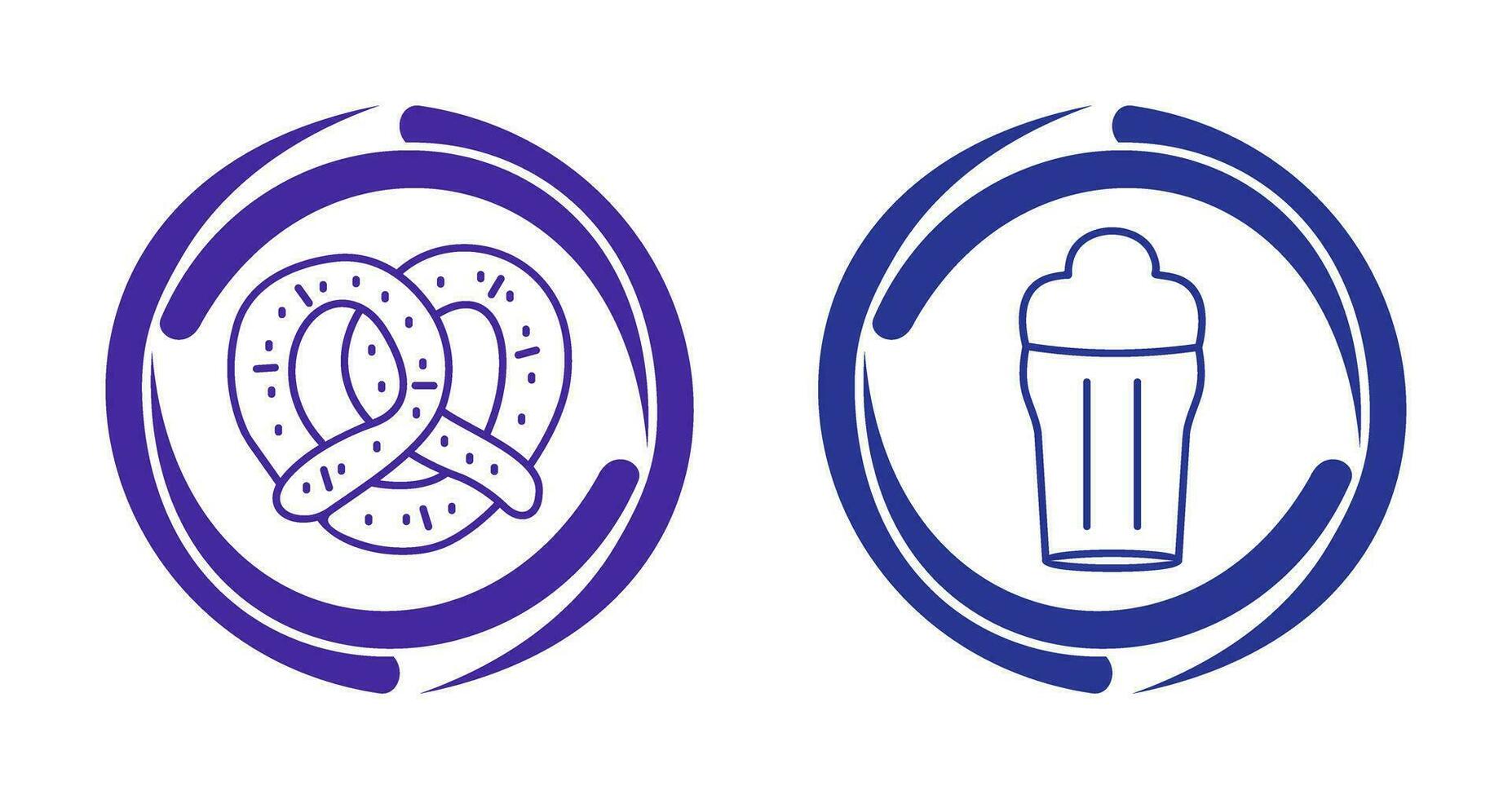Pretzel and Pint of Beer Icon vector