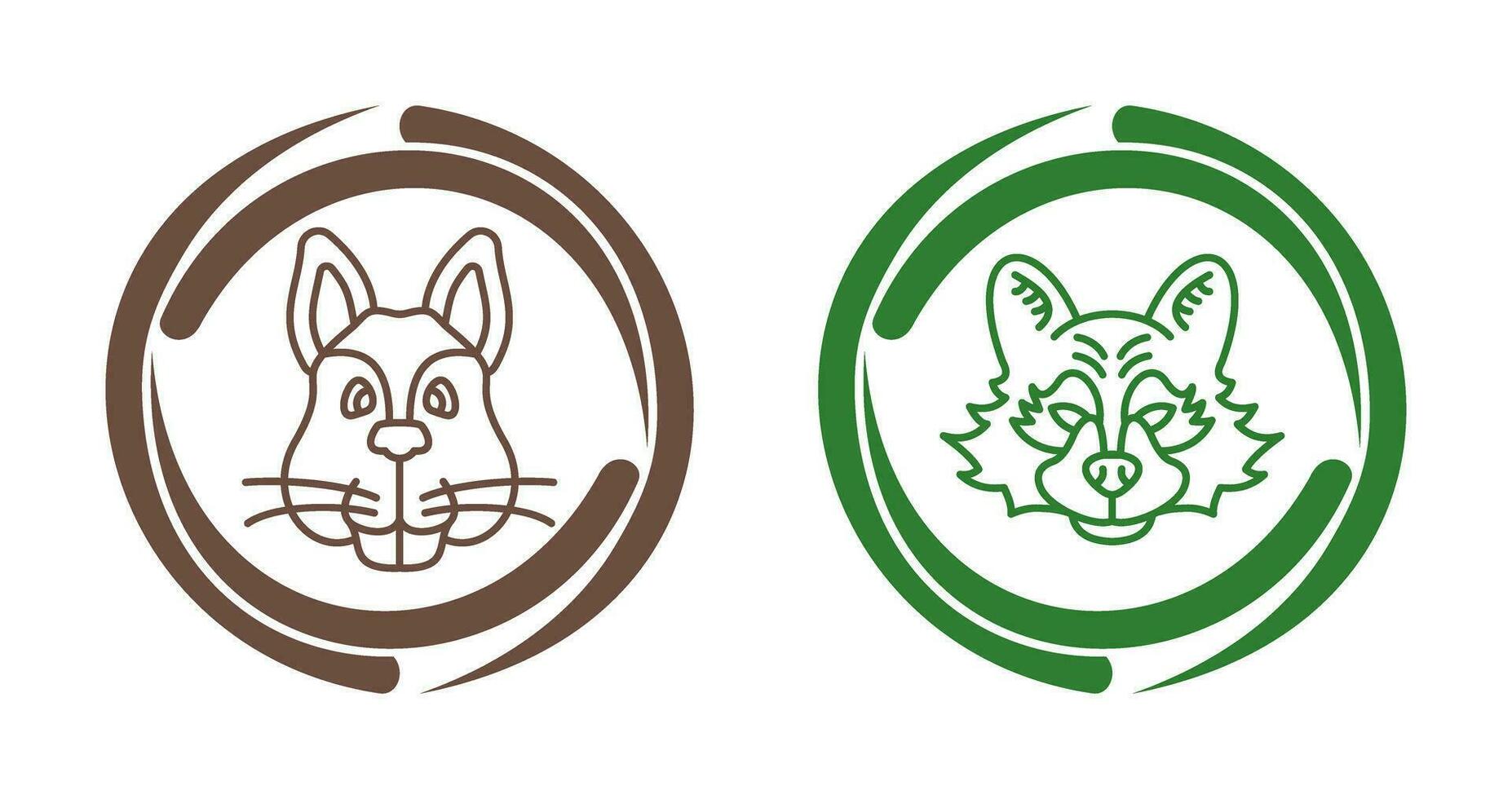 Squirrel and Raccoon Icon vector