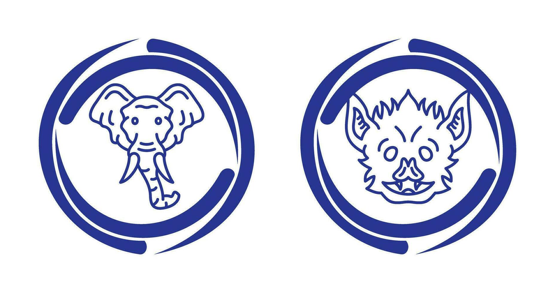 Eleplant and Bat Icon vector