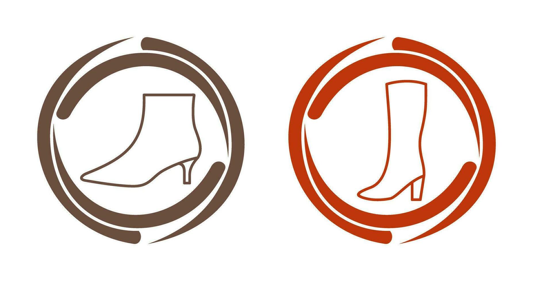 Boots with Heels and Long Boats Icon vector