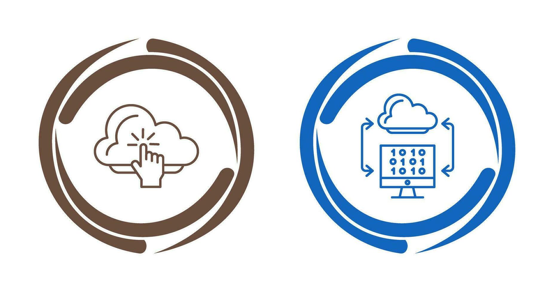 Cloud Computing and Cloud Coding Icon vector