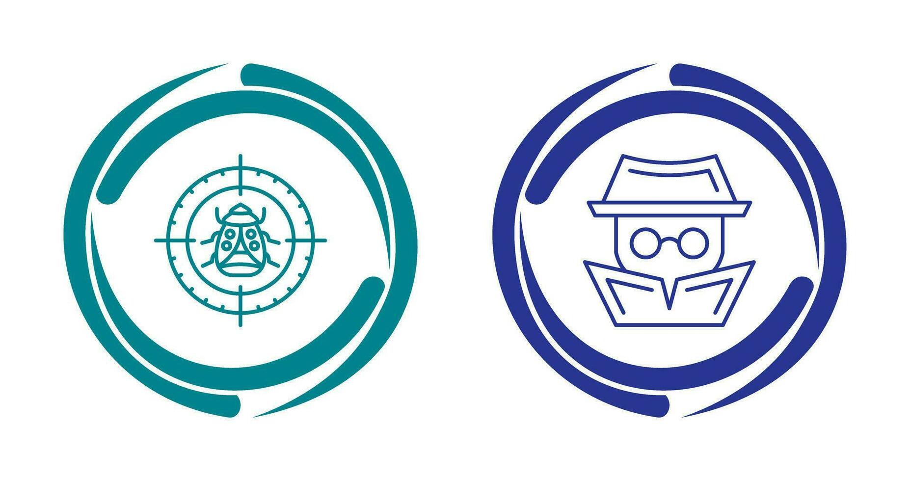 Bug Target and Hacker Icon vector