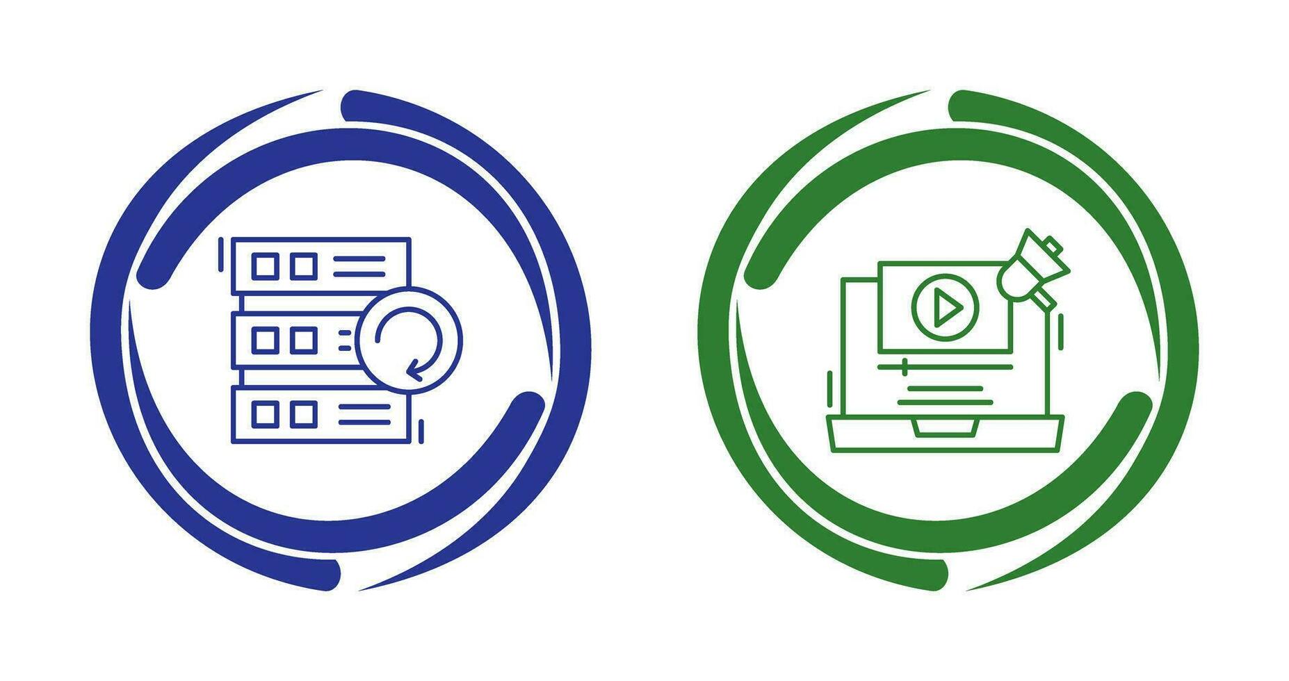 Backup and Video Marketing Icon vector