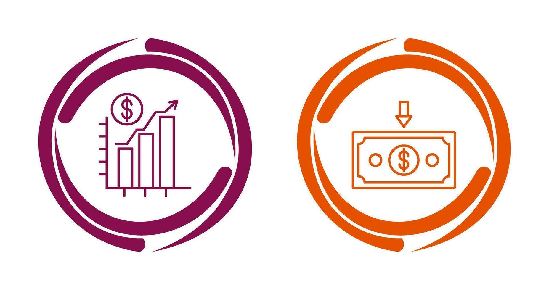 Chart Up and Money Down Icon vector