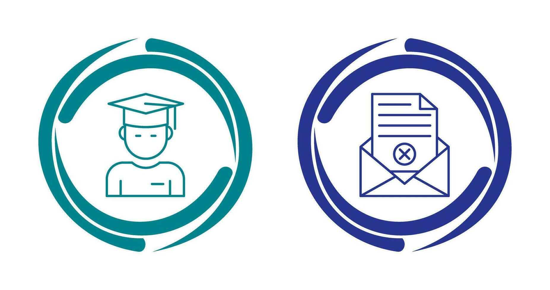 Graduate Student and Rejection Of A Letter Icon vector