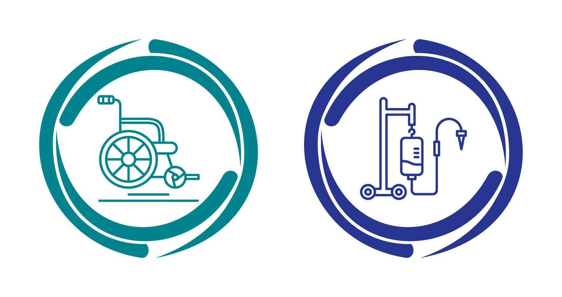 Wheel Chair and Intravenous Icon vector