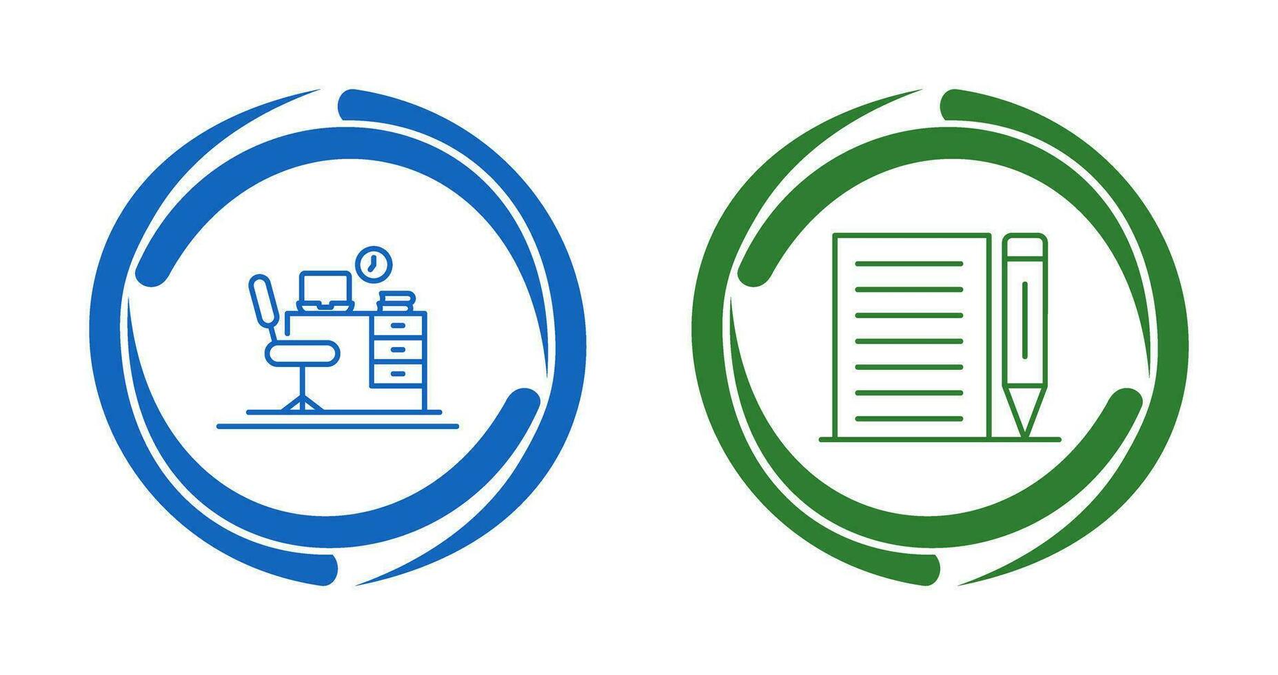 Office Desk and Note Icon vector