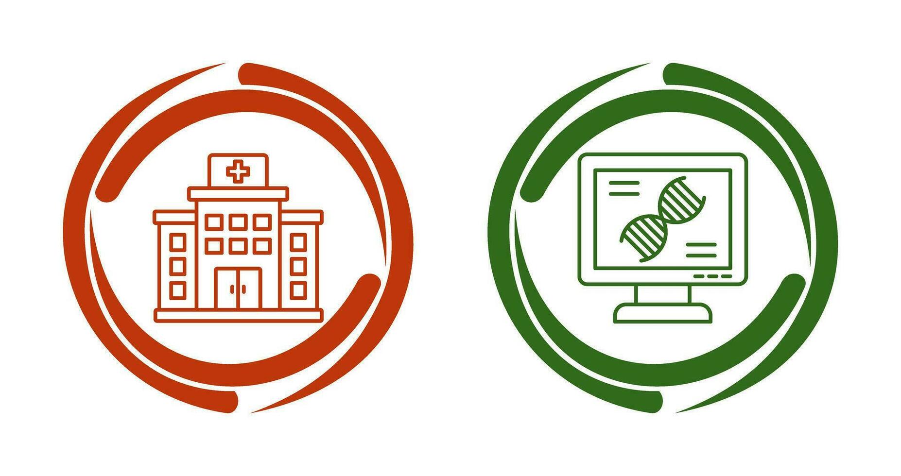 Dna and Hospital Icon vector