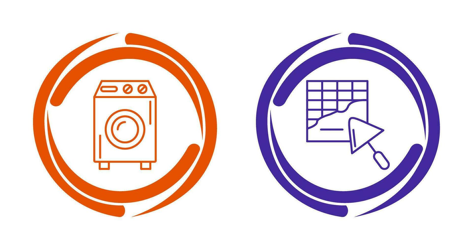 Washing Machine and Plastering Icon vector