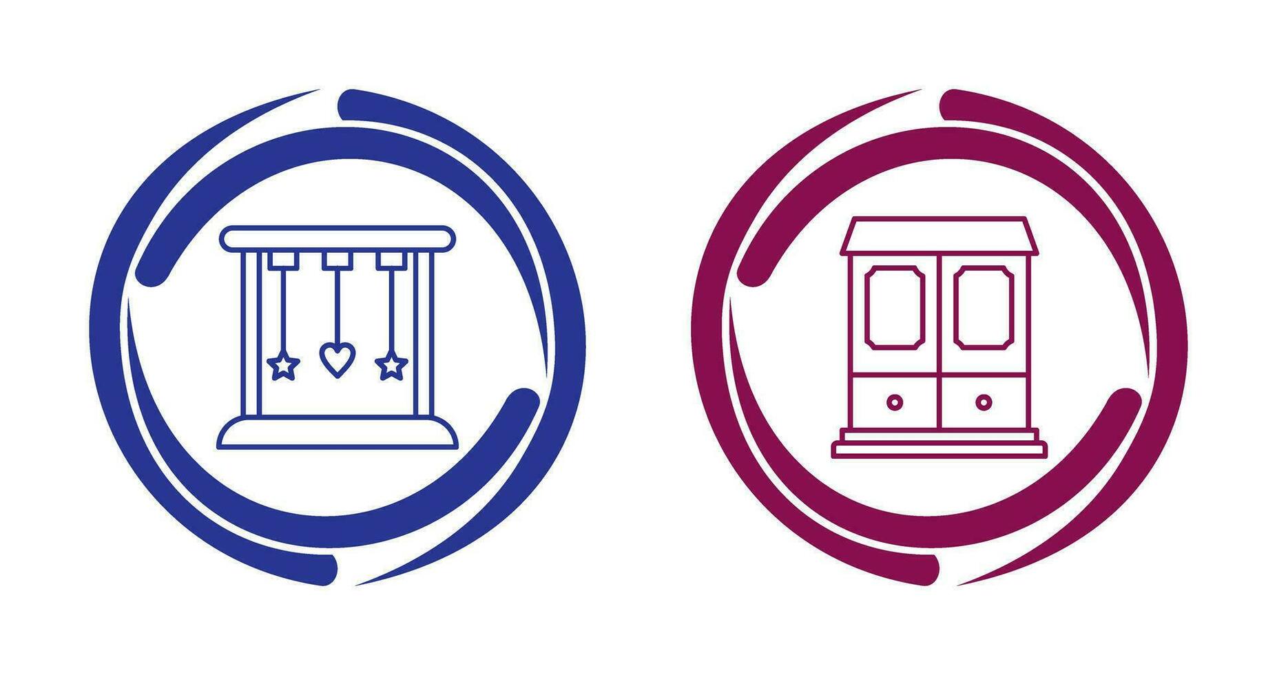 Cradle and Wardrobe Iconv vector
