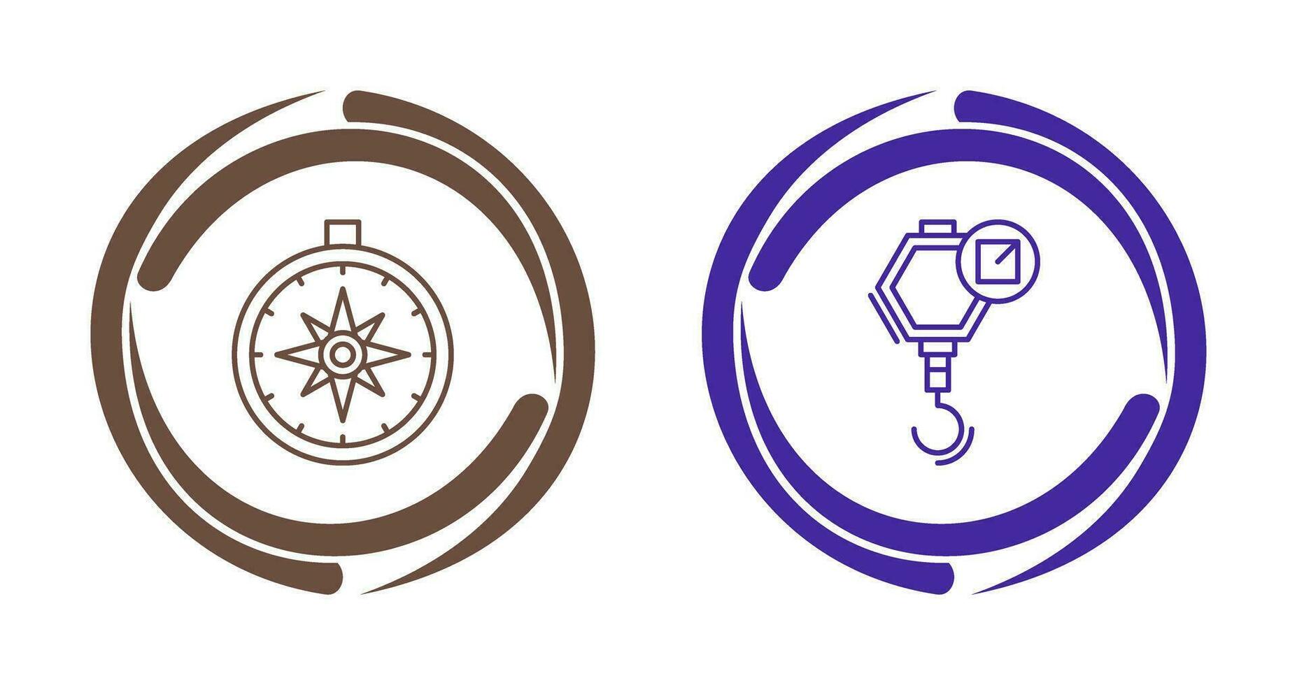 compass and hook Icon vector