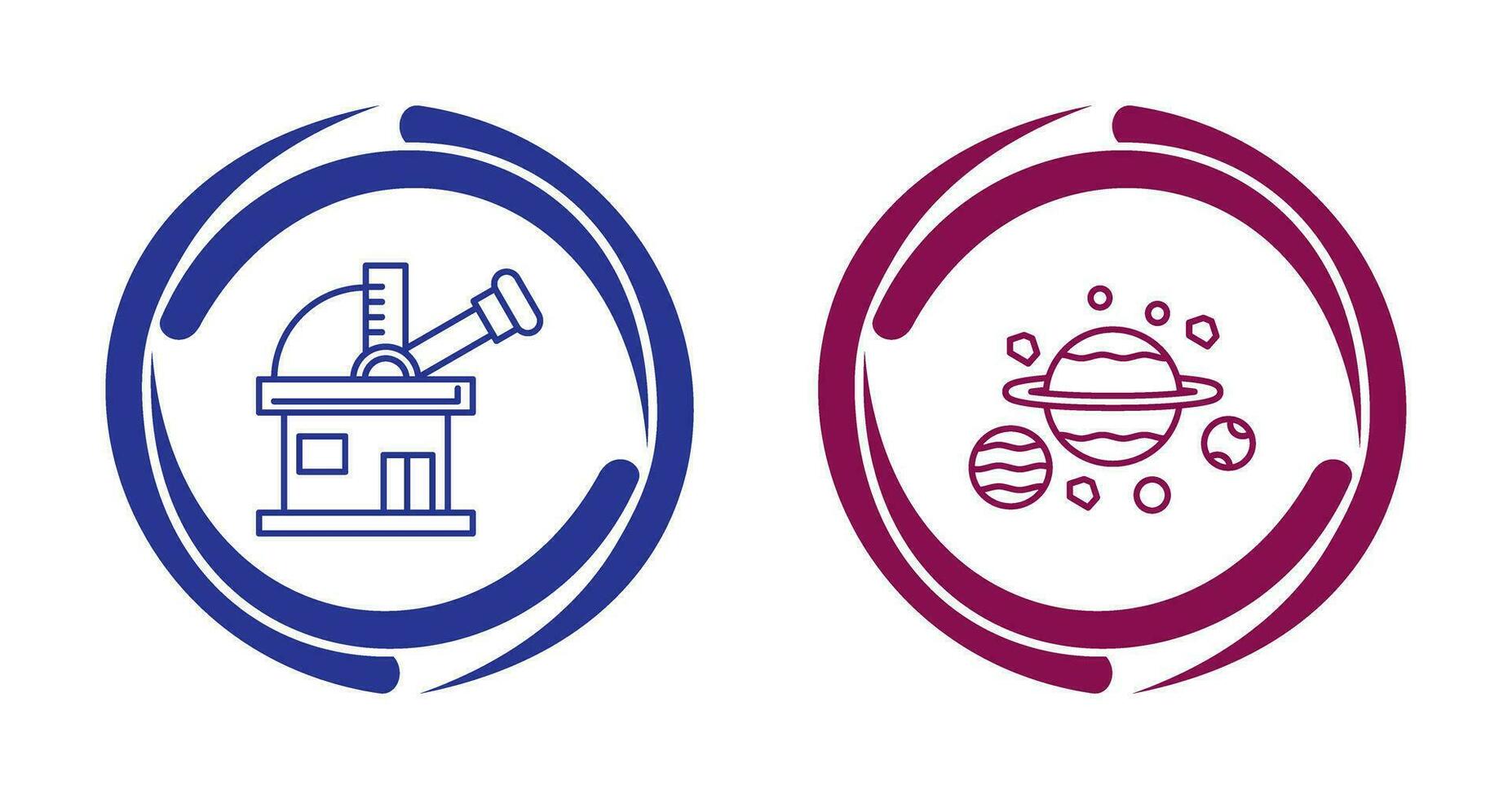 observatory and planets Icon vector