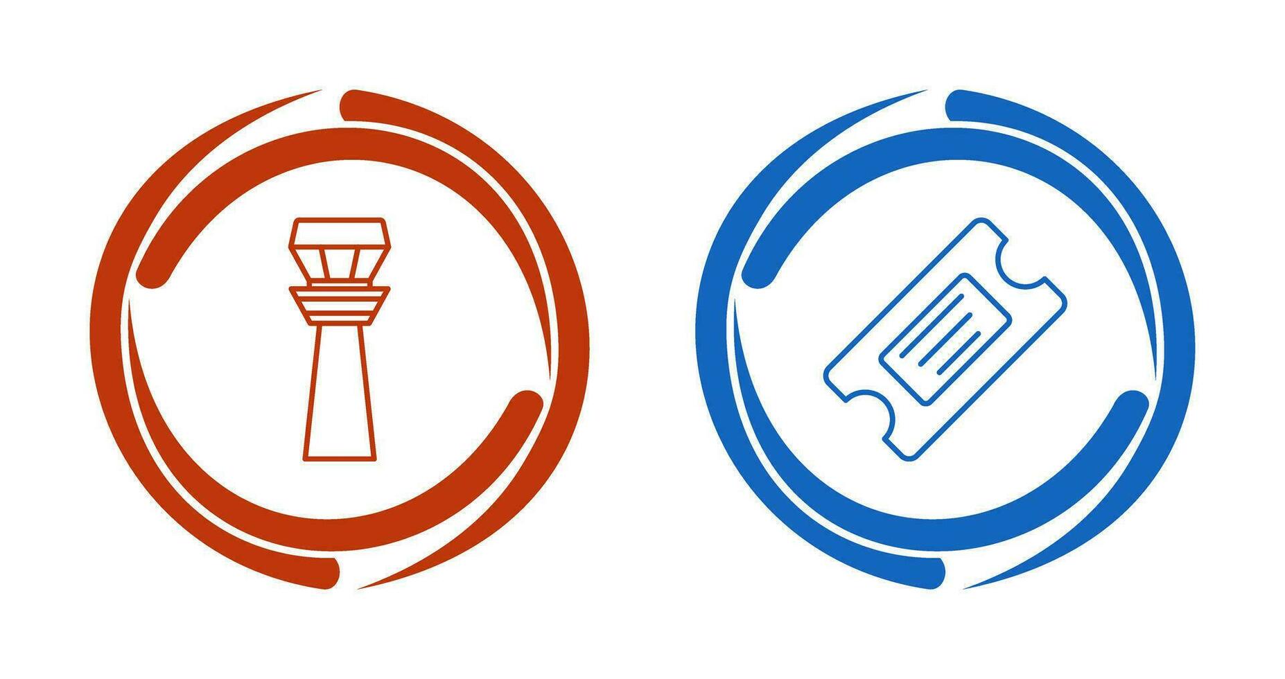 Control Tower and Ticket Icon vector