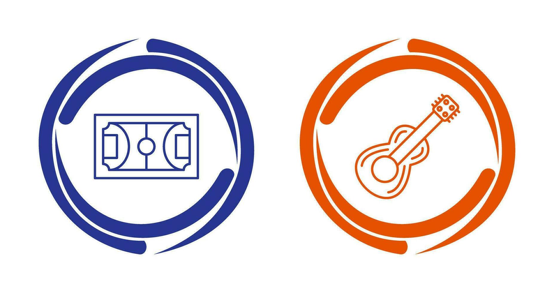 Football  and Guitar Icon vector
