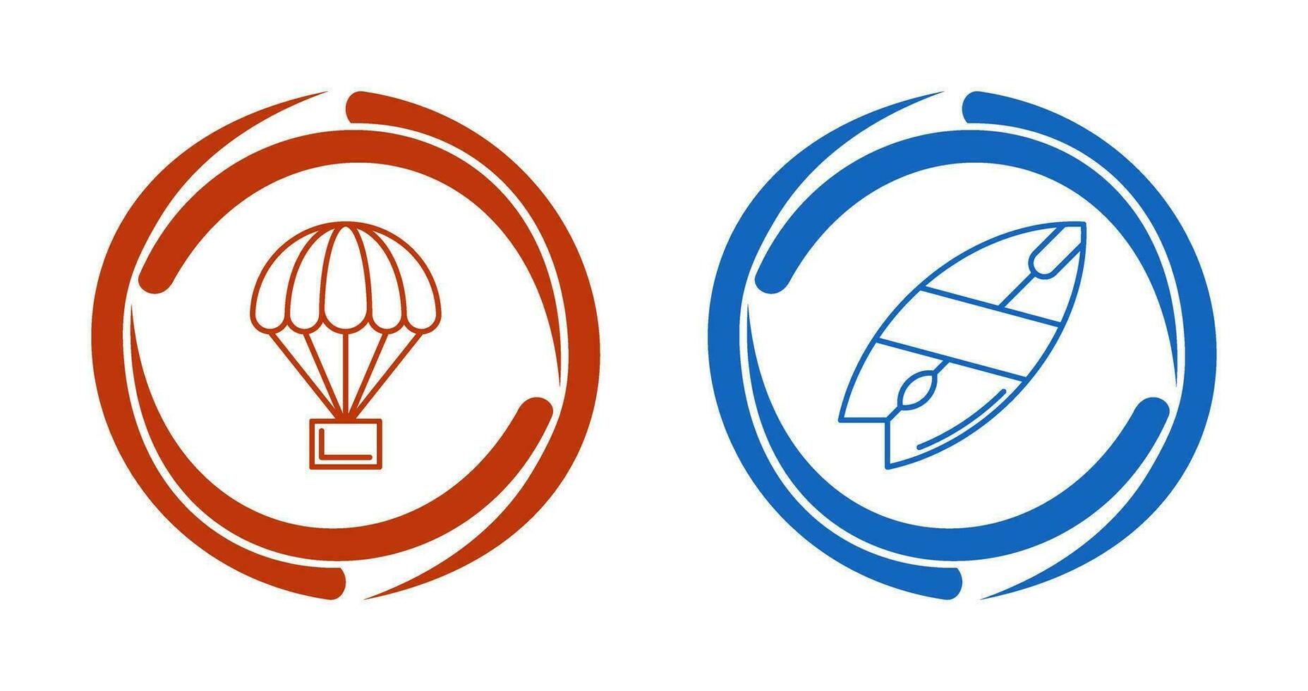 Parachute and Surfboard Icon vector