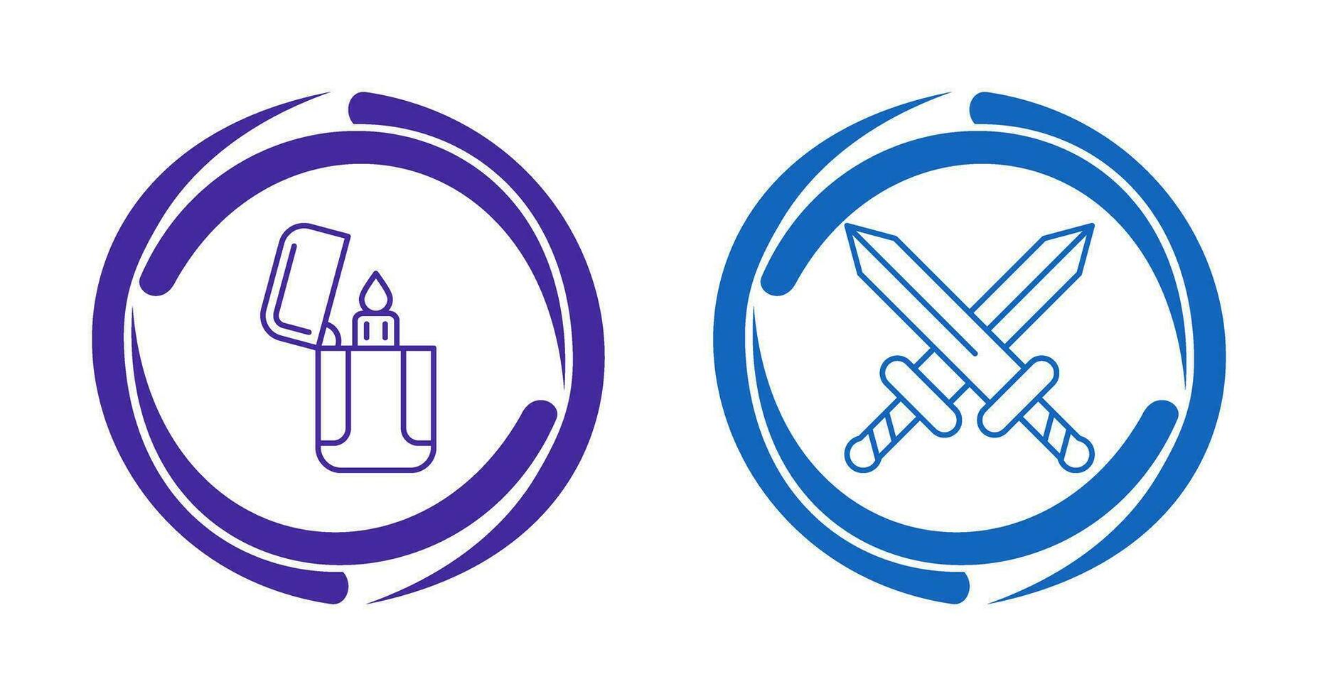 Lighter and Sword Icon vector