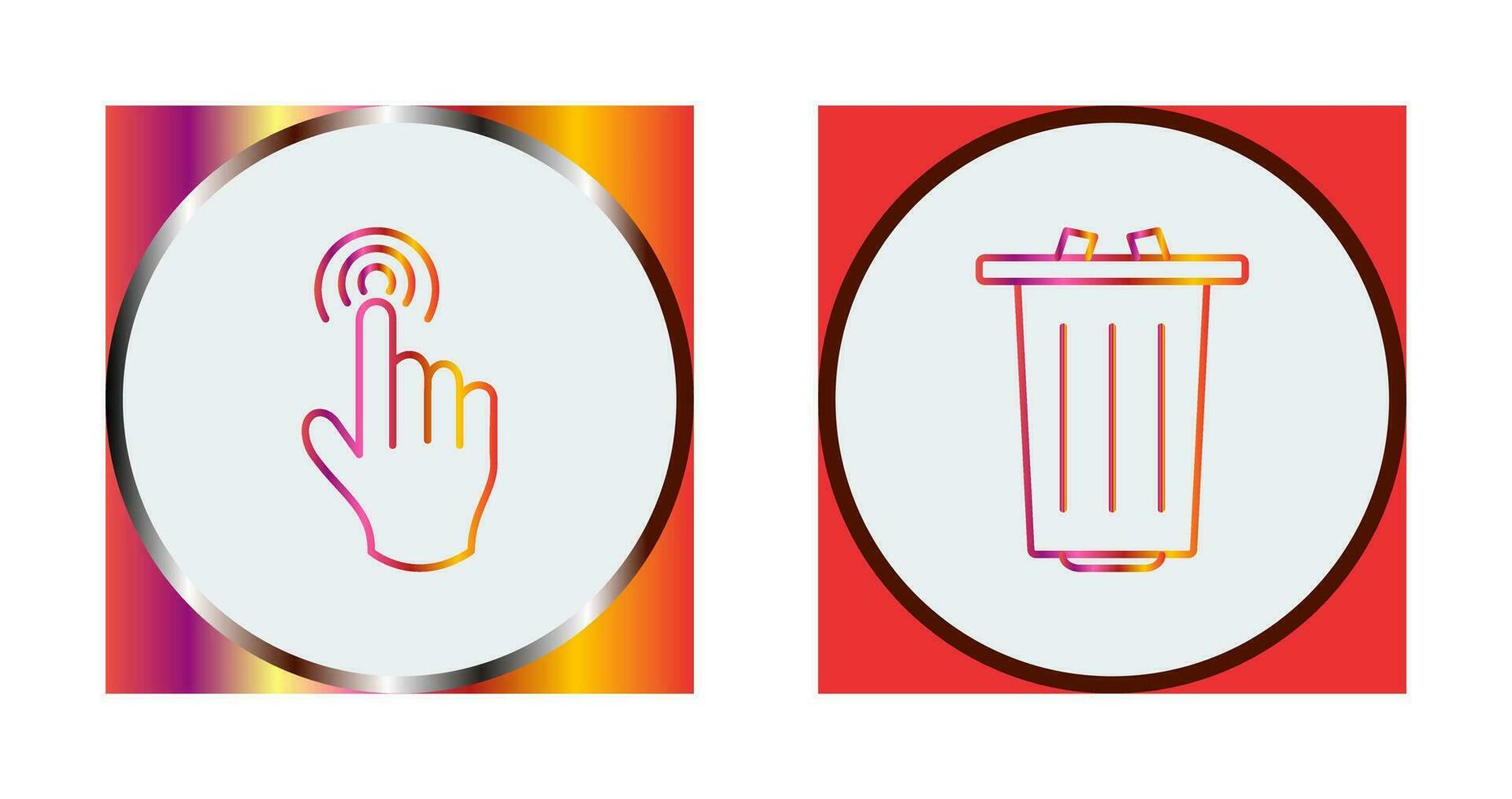 danger of hand press and garbage Icon vector