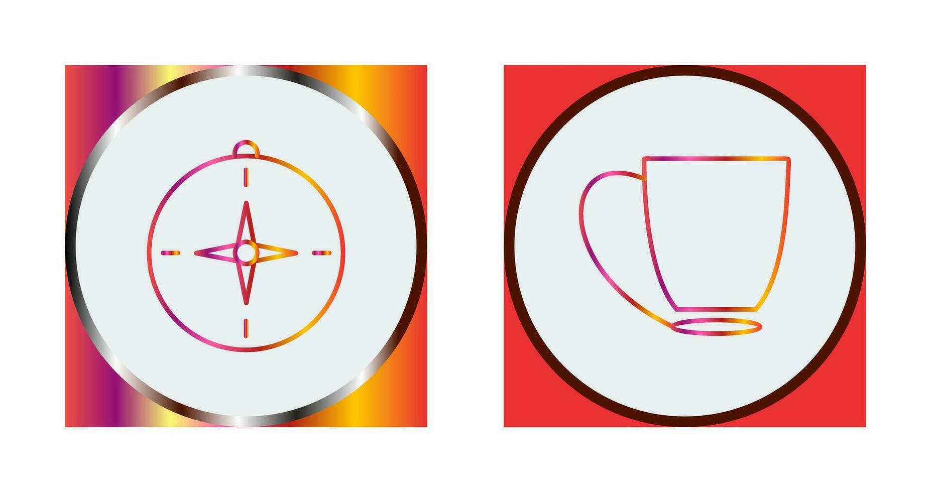 compass and coffee cup Icon vector