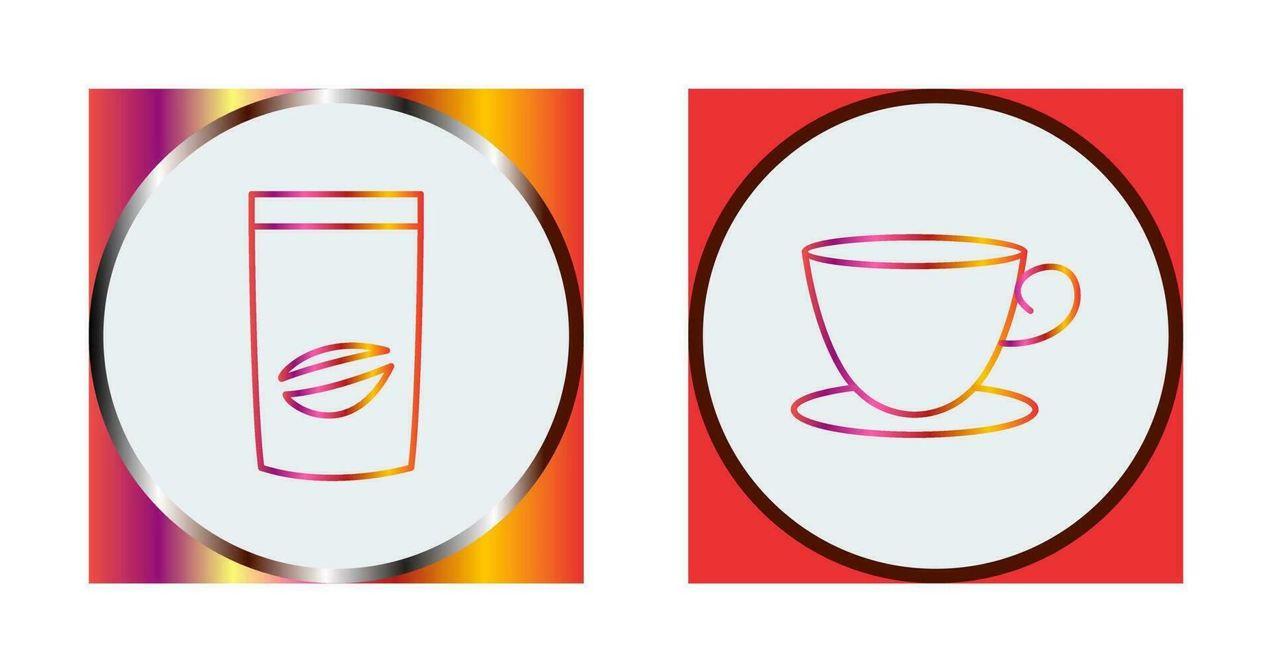 coffee bag and tea cup  Icon vector